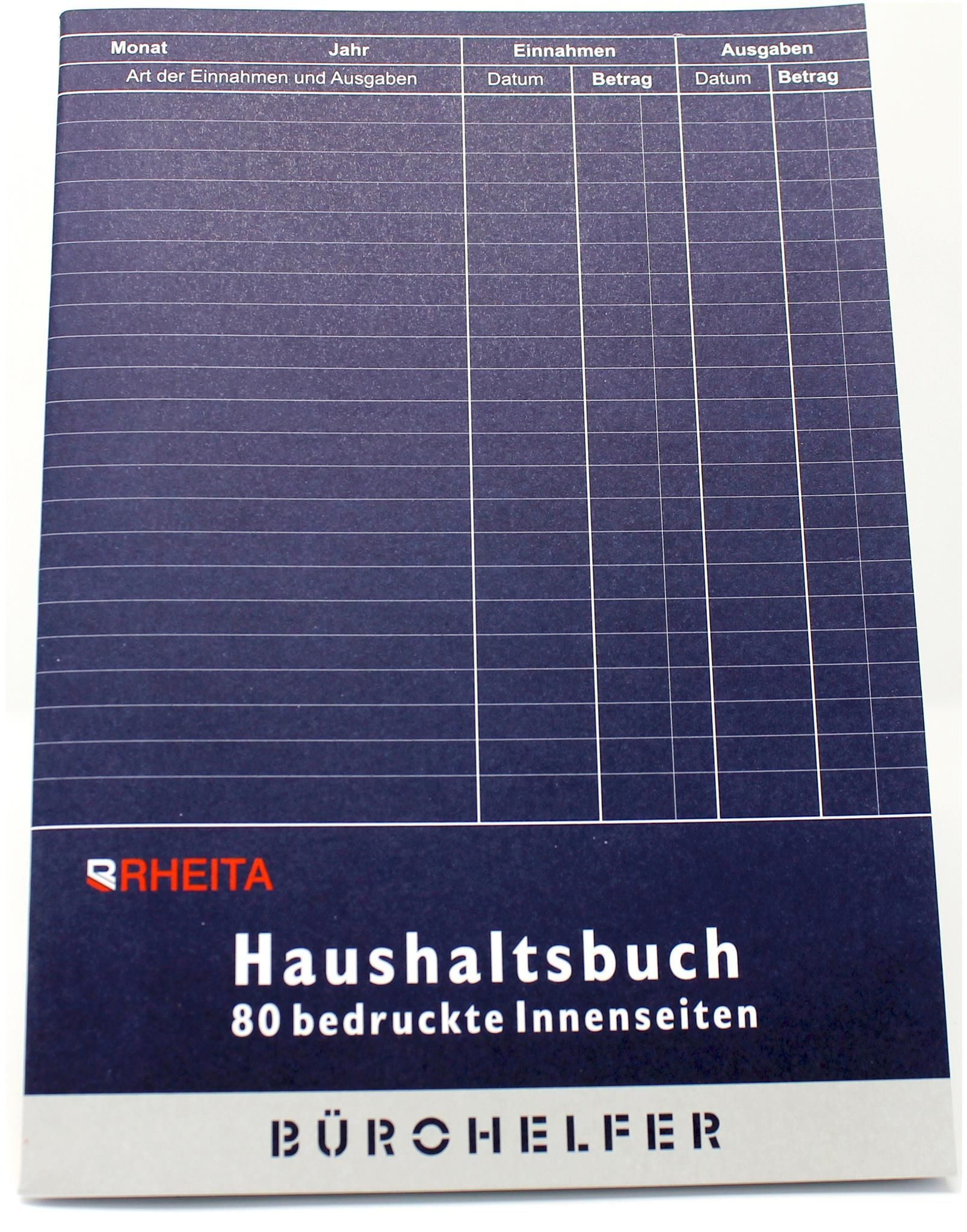 Rheita Formularblock Rheita Haushaltsbuch mit Kostenaufstellung, A5, 40 Doppelseiten