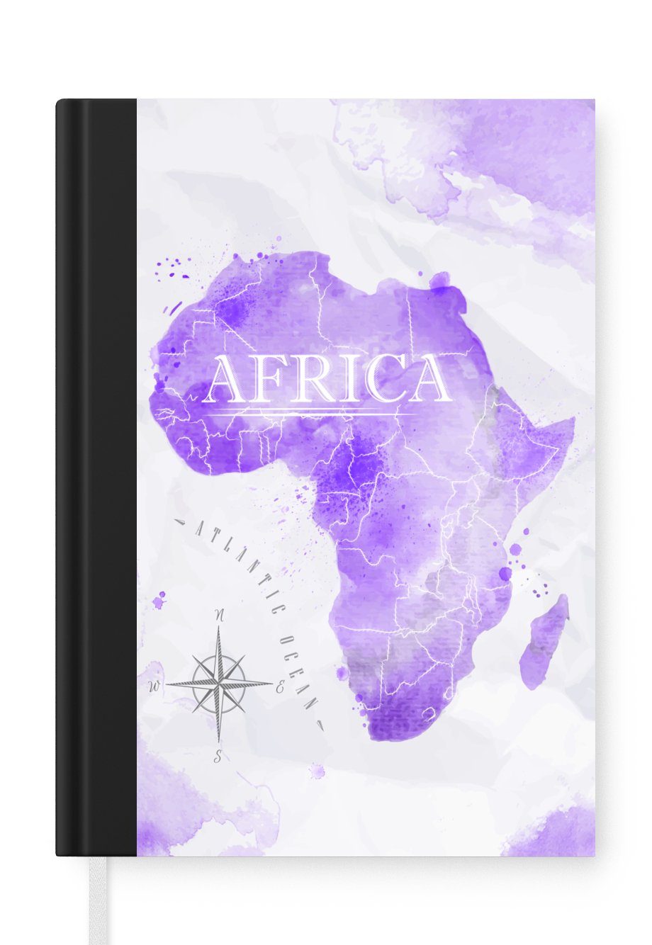 MuchoWow Notizbuch Notizheft, Afrika Merkzettel, Aquarell, Tagebuch, Karten - Journal, Haushaltsbuch A5, 98 - Seiten