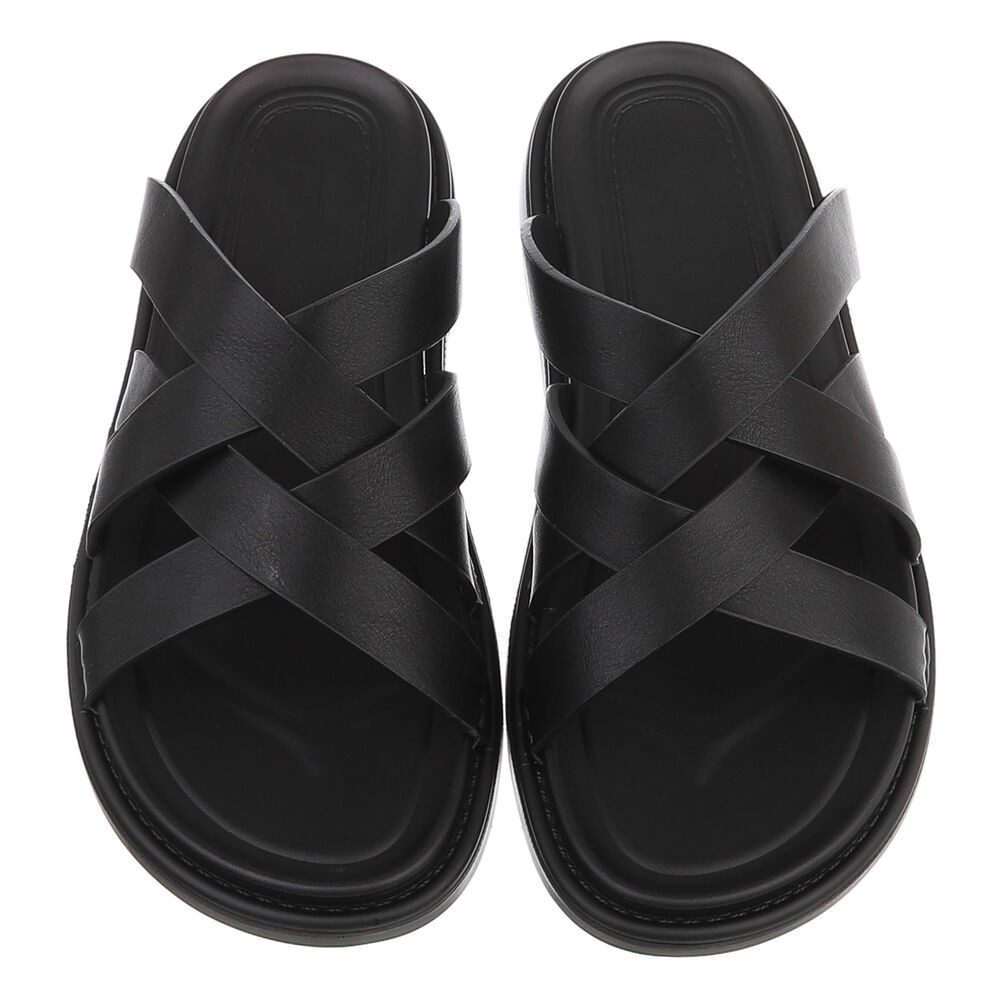 Coolwalk Damen Sandalenschuh mit Kreuzriemen und Komfortsohle Sandale (91918024) Flach Sandalen in Schwarz – Bild 4 von 5