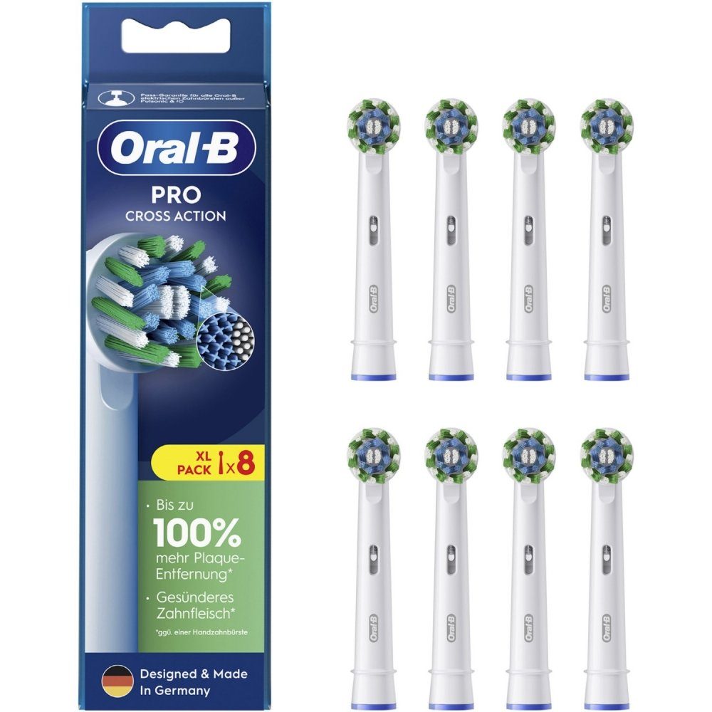 Oral-B Aufsteckbürsten Pro CrossAction 8er - Aufsteckbürsten - weiß