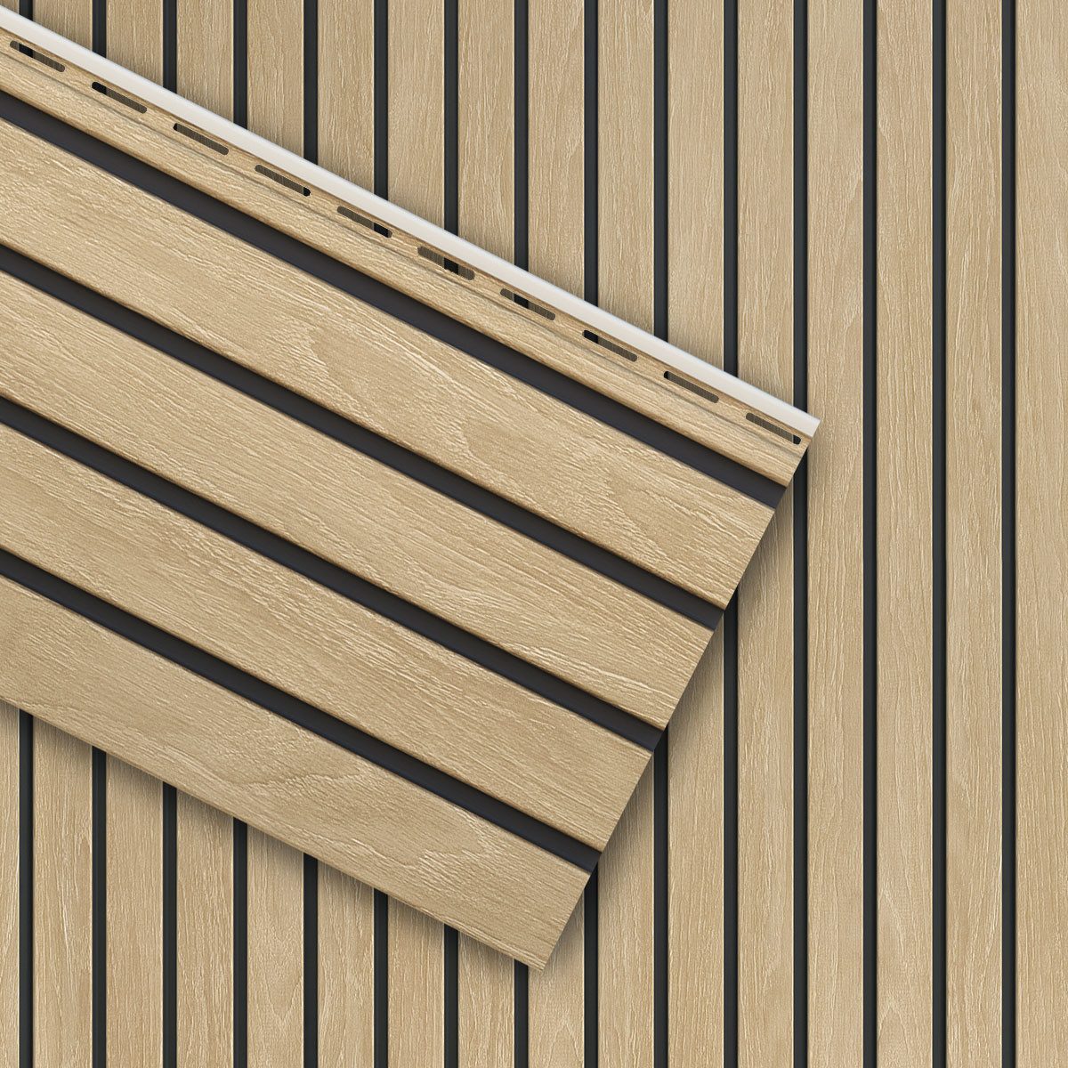 VILO Verkleidungspaneel Canadian Siding SVP-06 Fronto Standard V-Black 2,95m St. 0,74qm oak, BxL: 28,5x295 cm, 0,963 qm, (Stückweise 1 Paneel, 0,963 qm) 2-lagig, schwarze Fuge, pflegeleicht, abwaschbar, Leichtgewicht