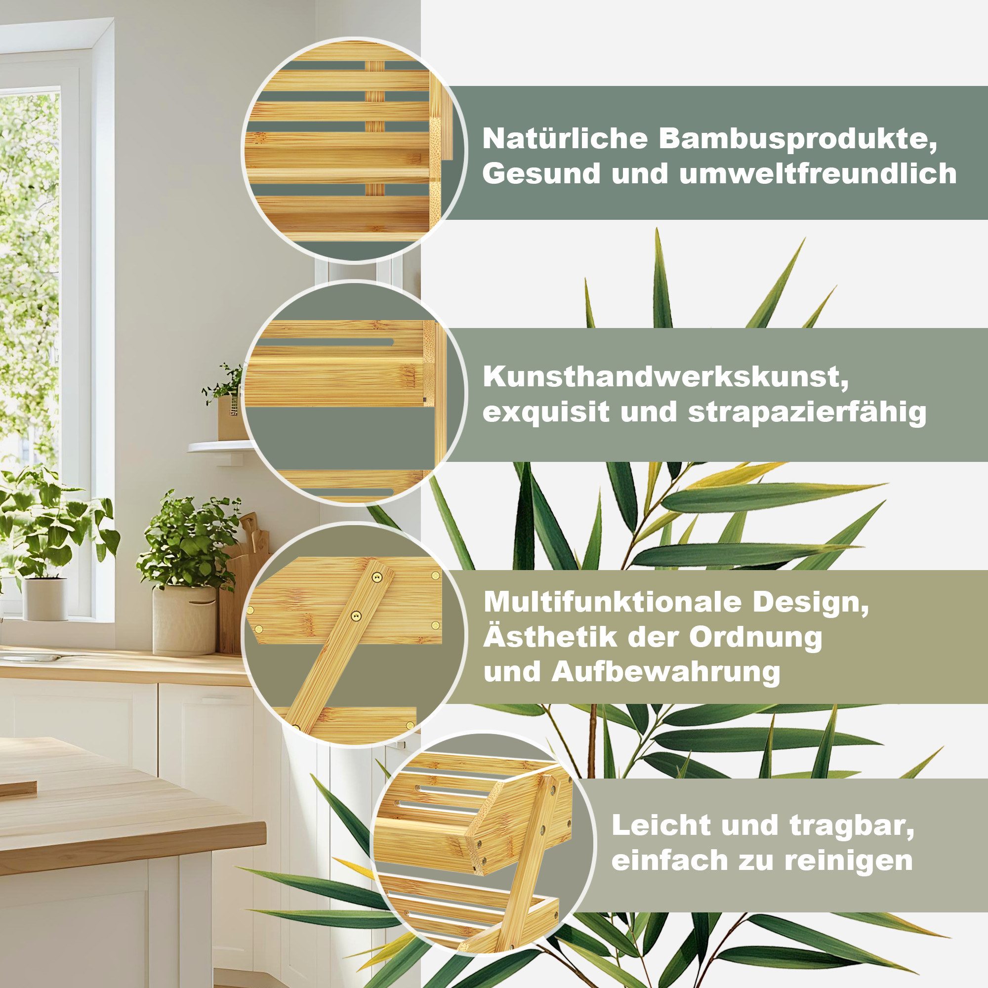 AdelDream Obstschale Bambus-Obstkorb,Servierkorb, Obstschale und Snack-Ausstellungsständer