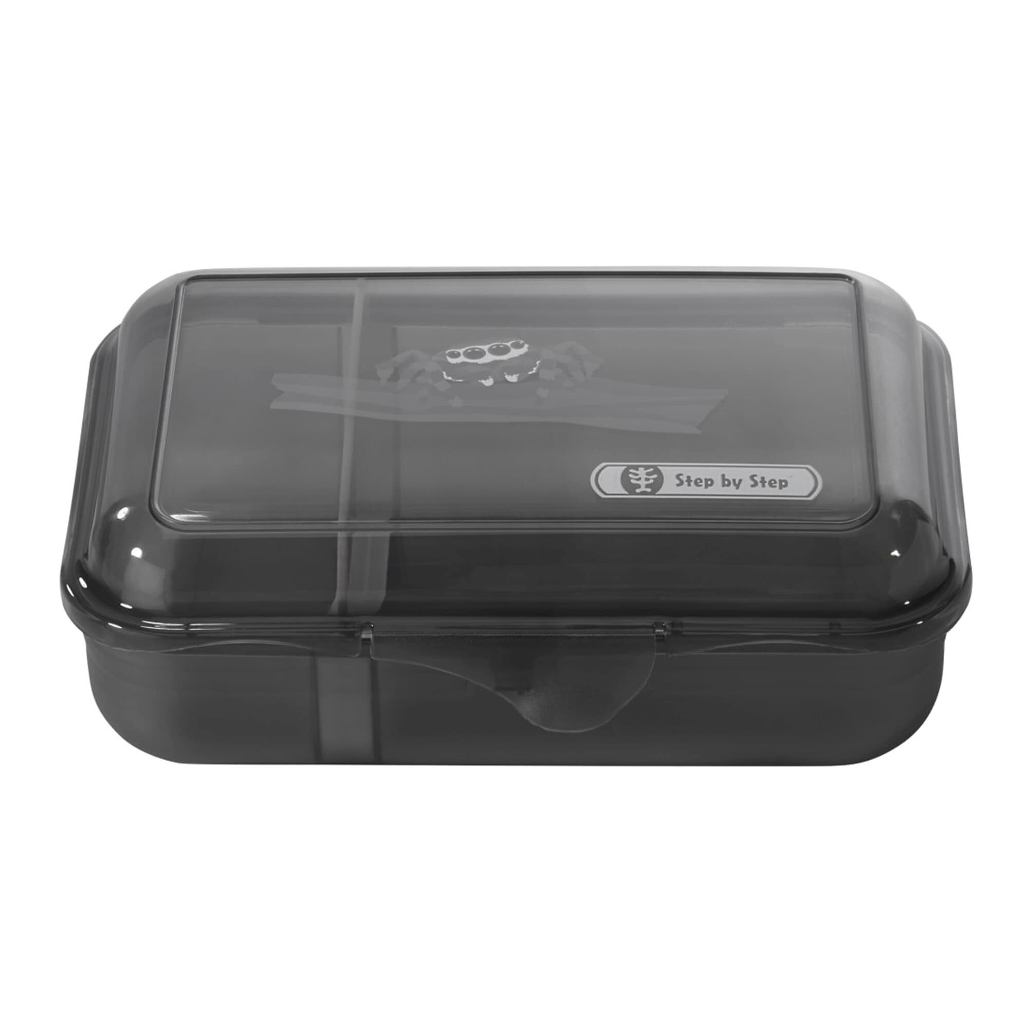 Step by Step Lunchbox mit Klickverschluss, spülmaschinengeeignet, Kunststoff, BPA-frei, (1-tlg) Jumping Spider, Grau