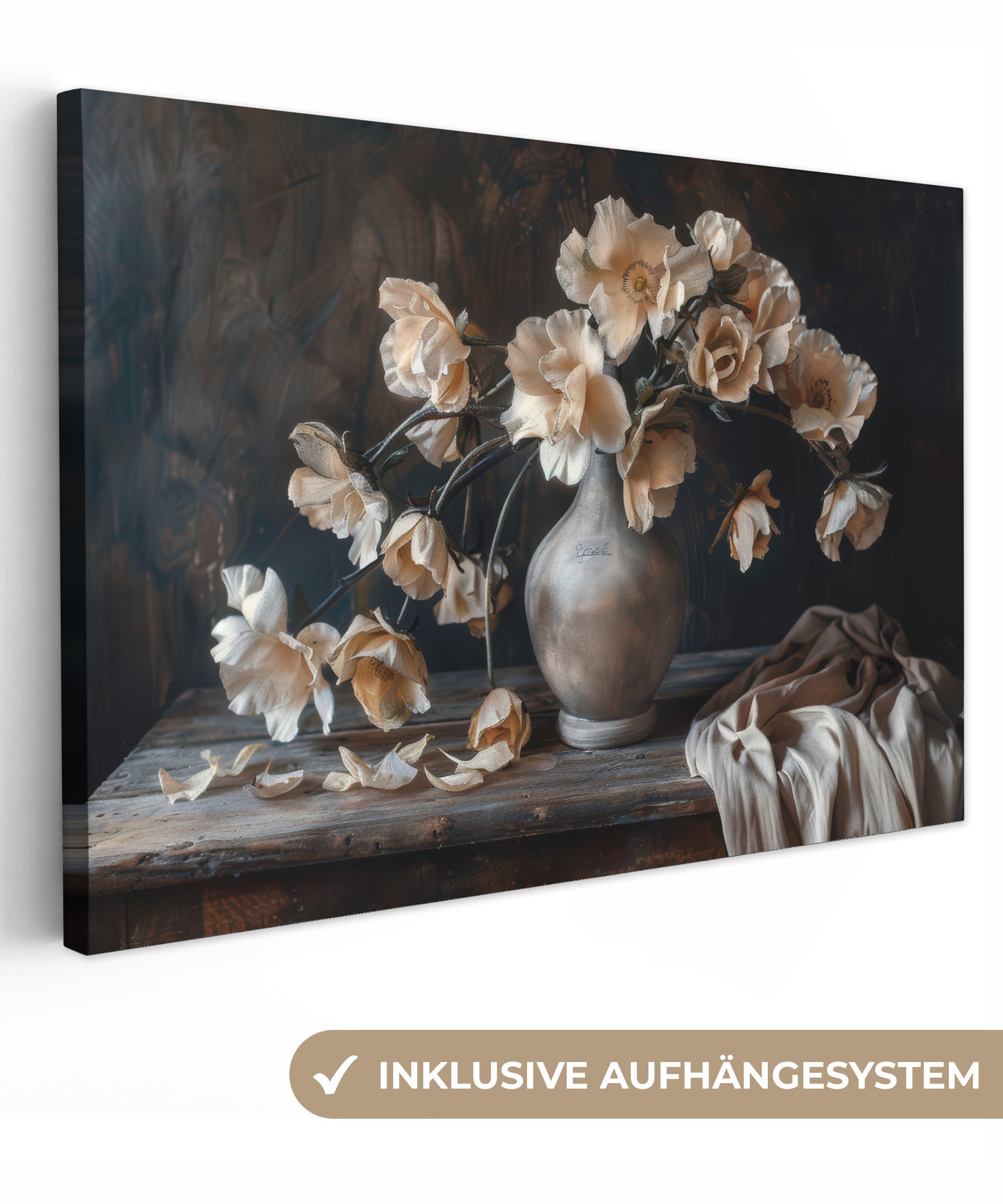 OneMillionCanvasses® Leinwandbild Blumen - Vase - Kunst - Stilleben, Fotodr günstig online kaufen