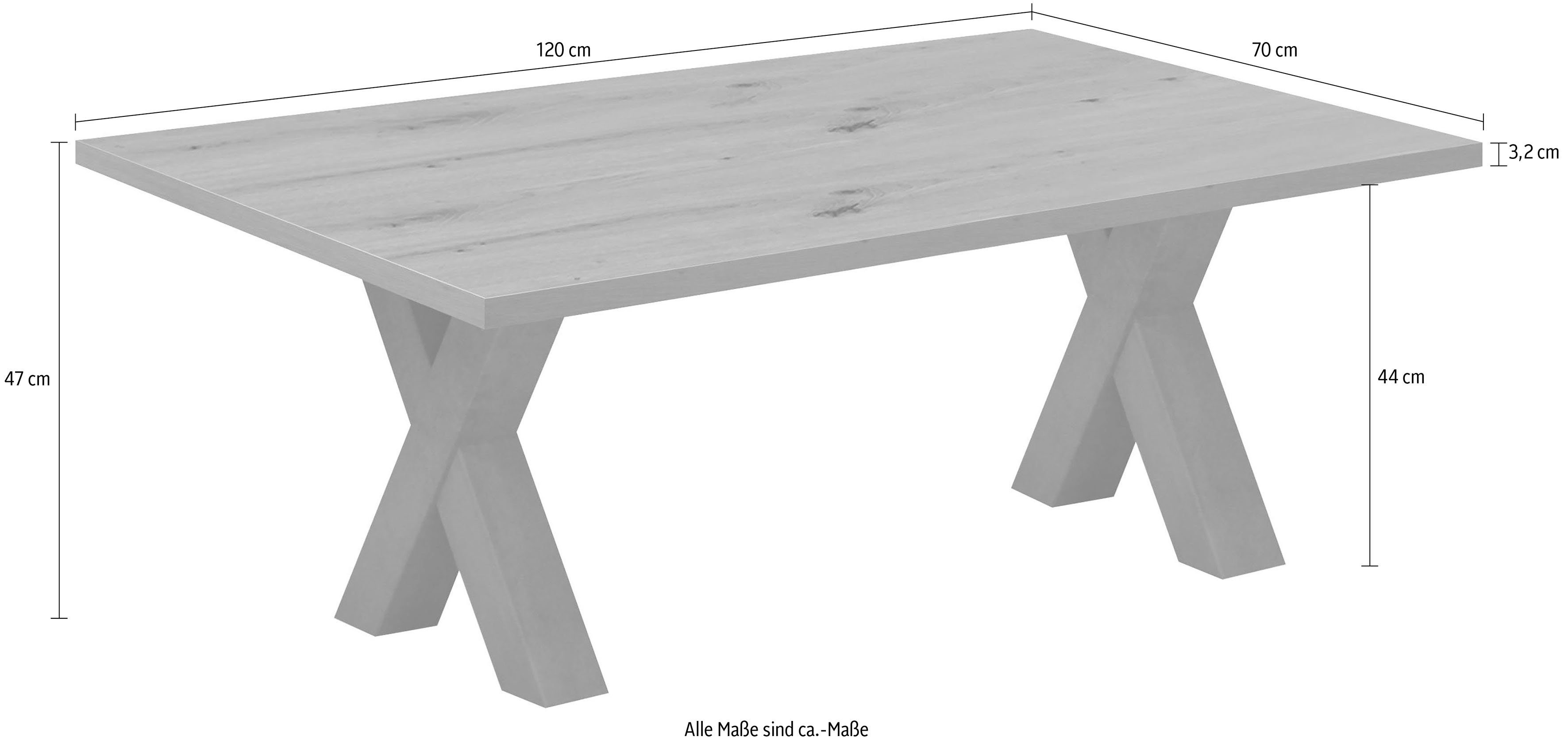 | Couchtisch, Mäusbacher asteiche X-Gestell graphit