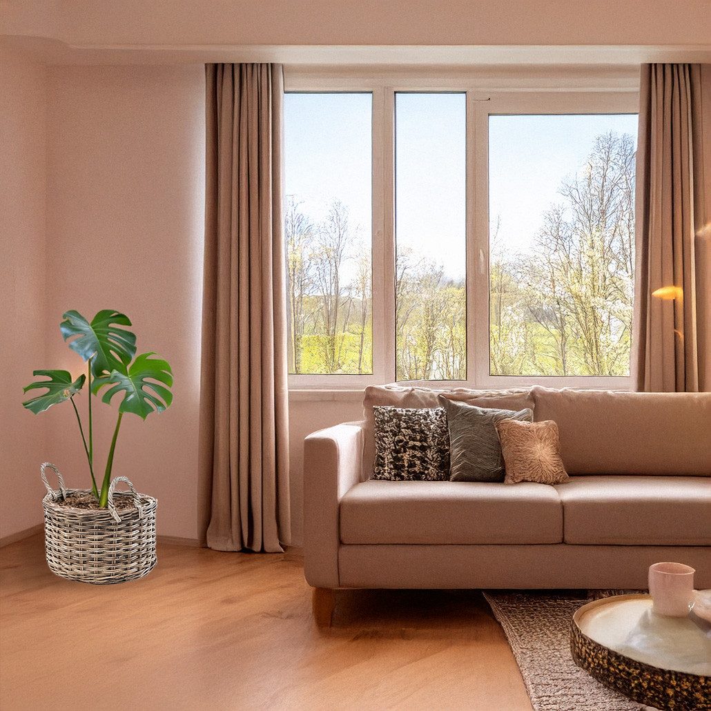 Kobolo Pflanzkübel Pflanzkorb SELINA Rattan mit Folie ausgeschlagen (1 Stüc günstig online kaufen