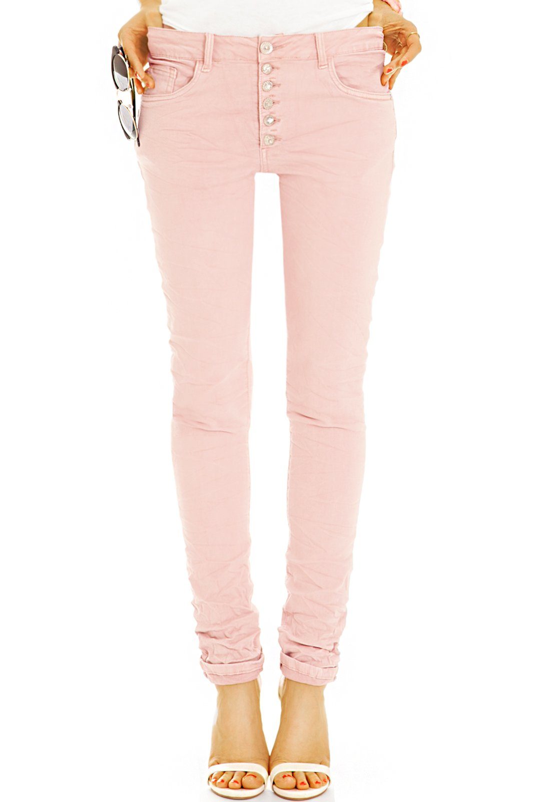 be styled Boyfriend-Hose Bequeme Boyfriend Hose mit Knopfleiste - Stretch Hose - Damen - j43p mit Stretch-Anteil