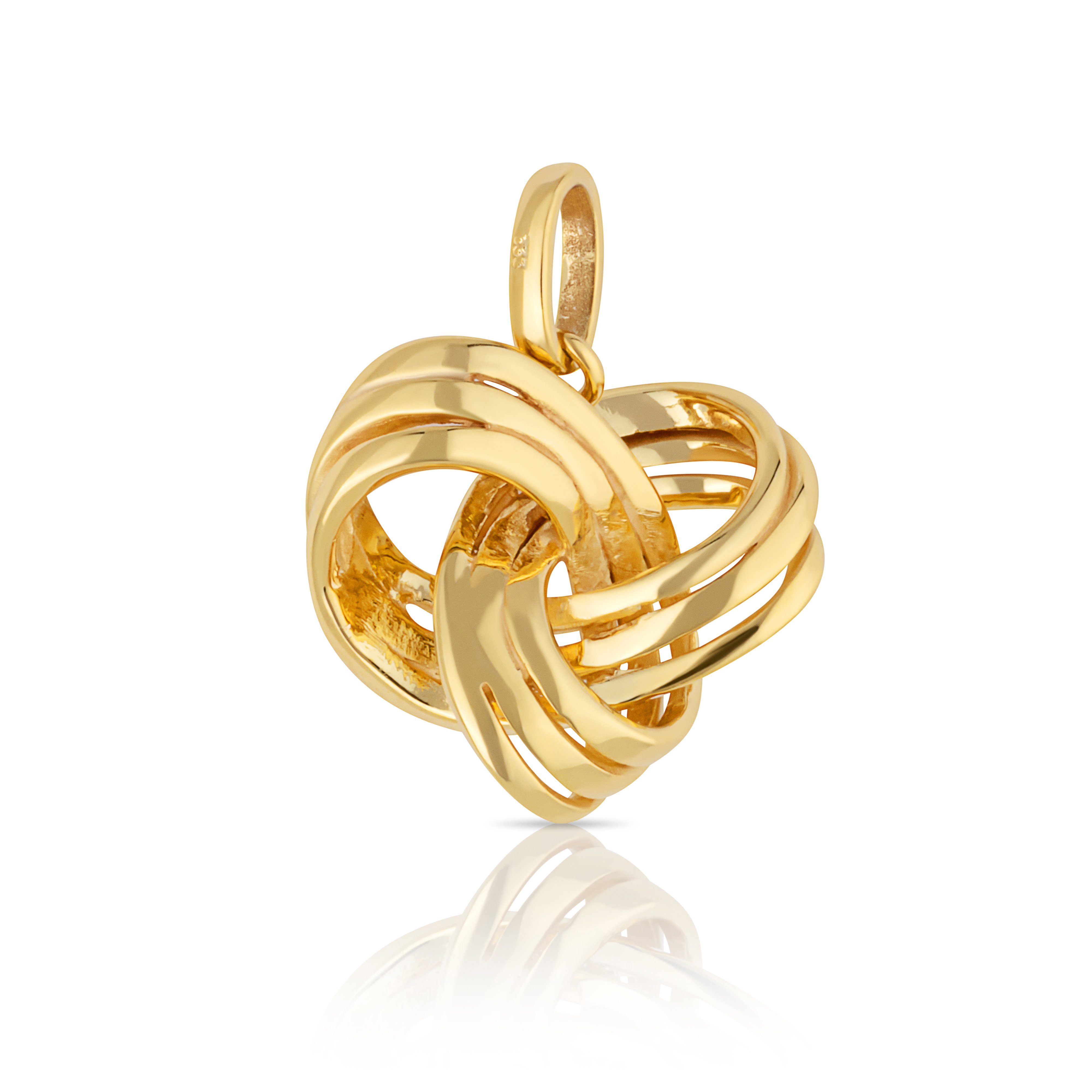 NKlaus Kettenanhänger Kettenanhänger 3D Herz Halskette 333 Gelb Gold 8 K