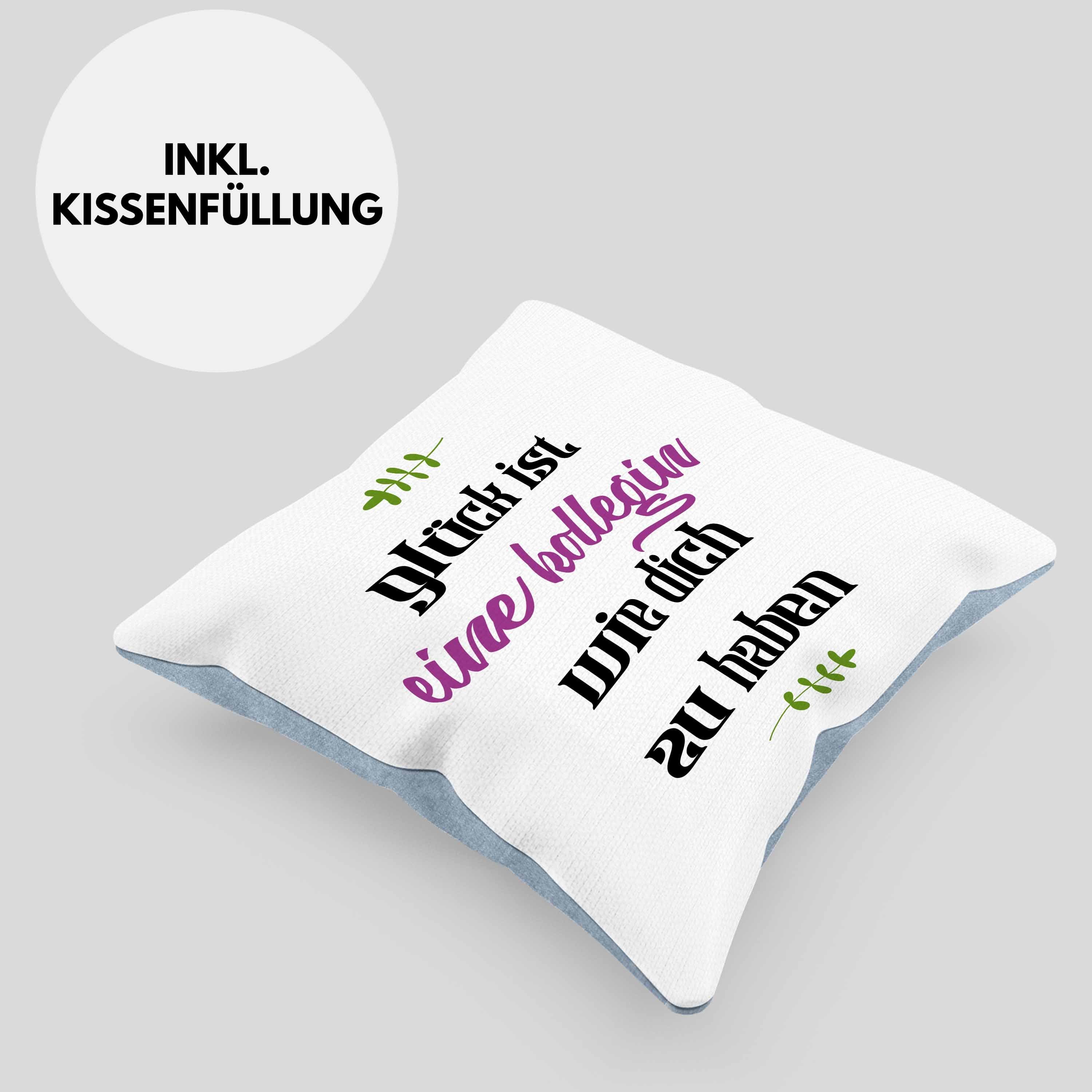 Trendation 40x40 Geschenk Kollegin Kollegin Blau Eine Zu Glück Dich Dekokissen Kissen Ist Wie Der - Beste Welt Spruch Dekokissen Trendation Füllung mit Haben