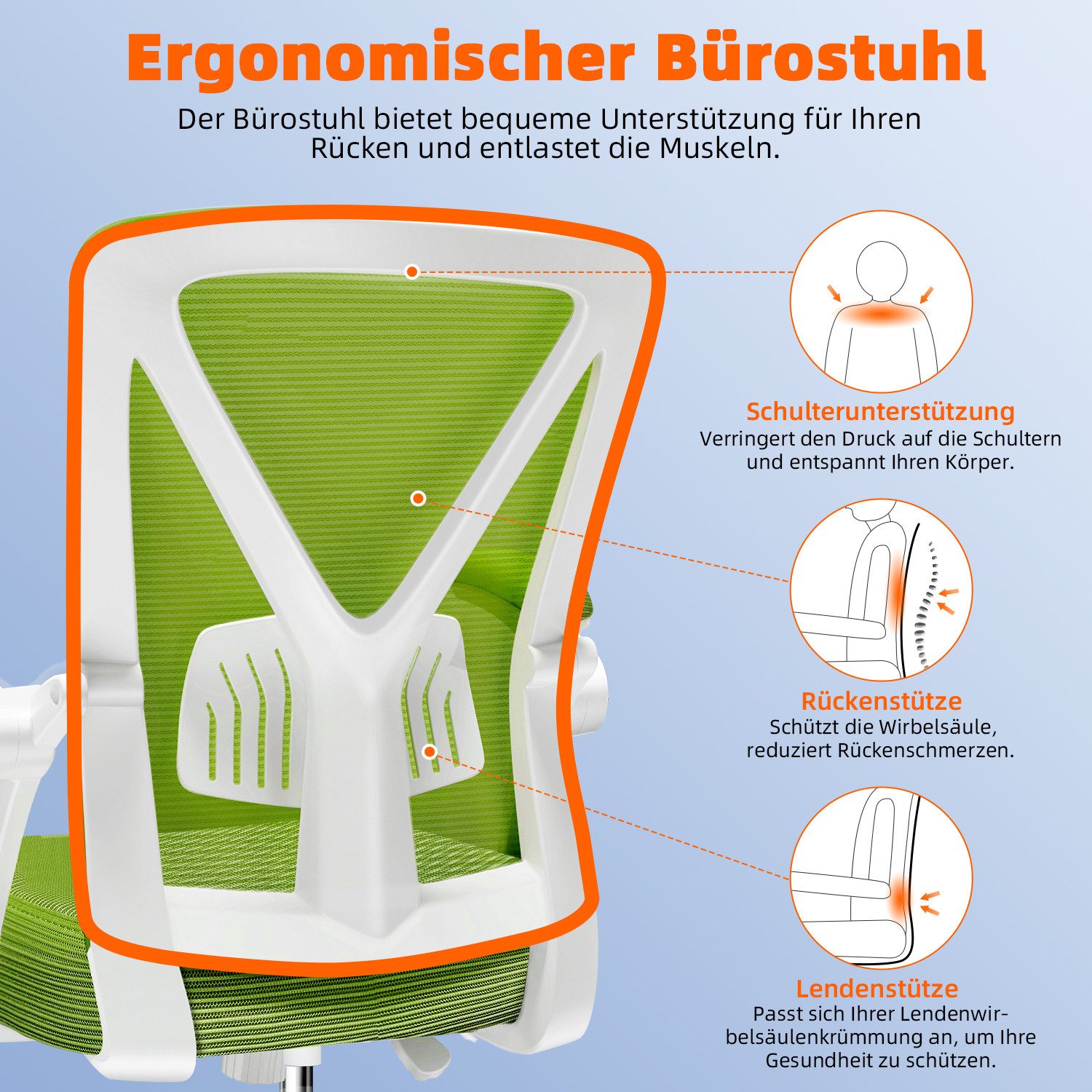 Hiazurm Bürostuhl Bürostuhl, Ergonomischer Schreibtischstuhl, Drehstuhl, günstig online kaufen