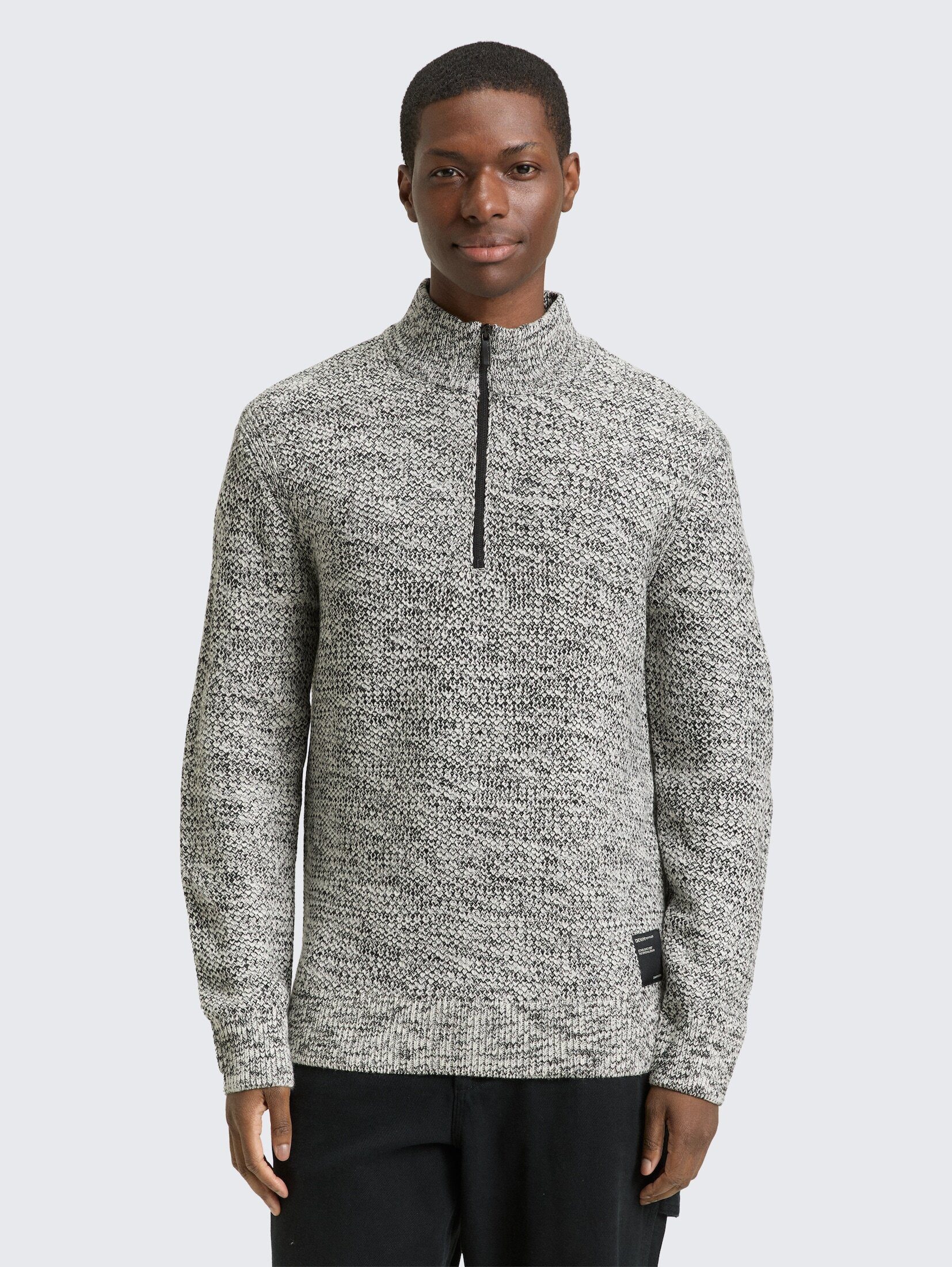 TOM TAILOR Denim Strickpullover Pullover & Strickjacken Troyer Strickpullover mit Reißverschluss