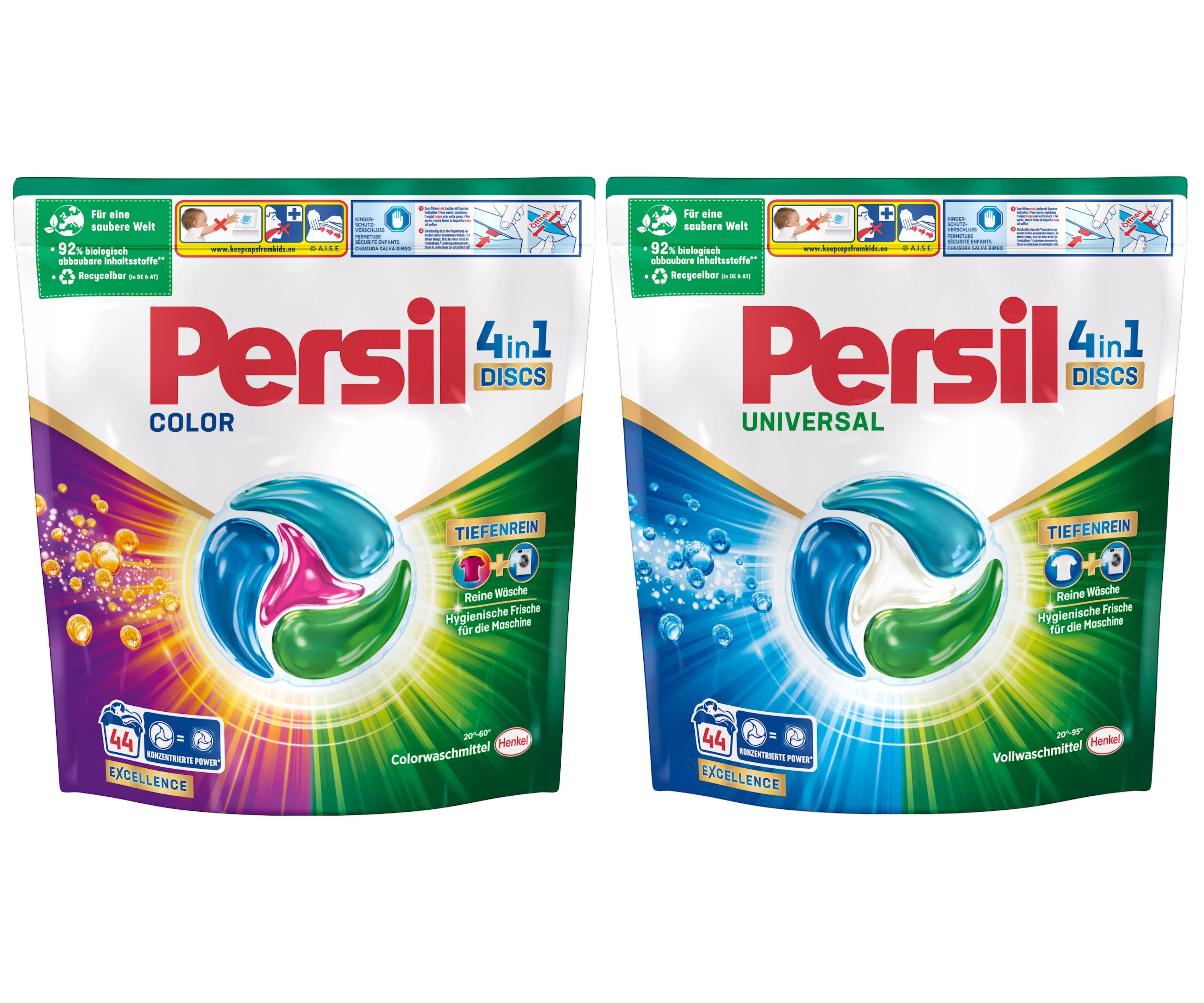Persil 1x Persil Discs Universal 44WL & 1x Discs Color 44WL Vollwaschmittel