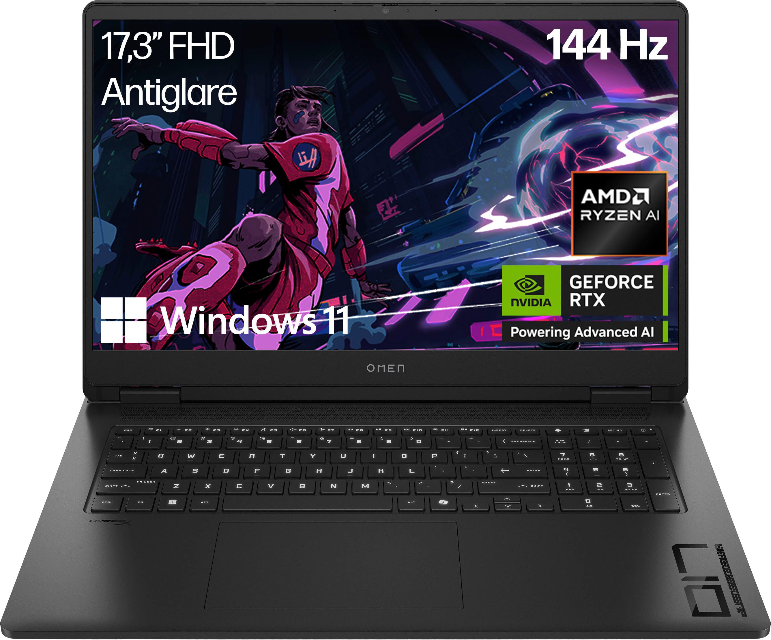 HP Omen 17-db1271ng Gaming-Notebook (43,94 cm/17,3 Zoll, AMD Ryzen™ AI 7 350, GeForce RTX 5070, 1000 GB SSD)