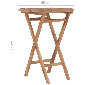 furnicato Gartentisch Klappbarer 60 cm Teak Massivholz