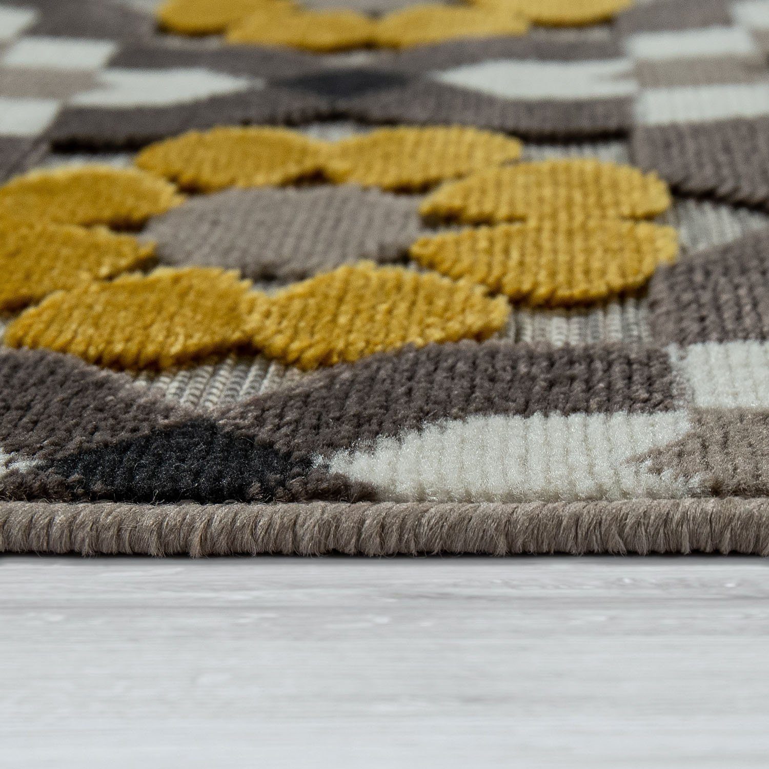 Teppich Charleroi Paco rechteckig, 492, 3 gelb und Blüten, Höhe: Home, In- Motiv mm, 3D-Design, geeignet Outdoor