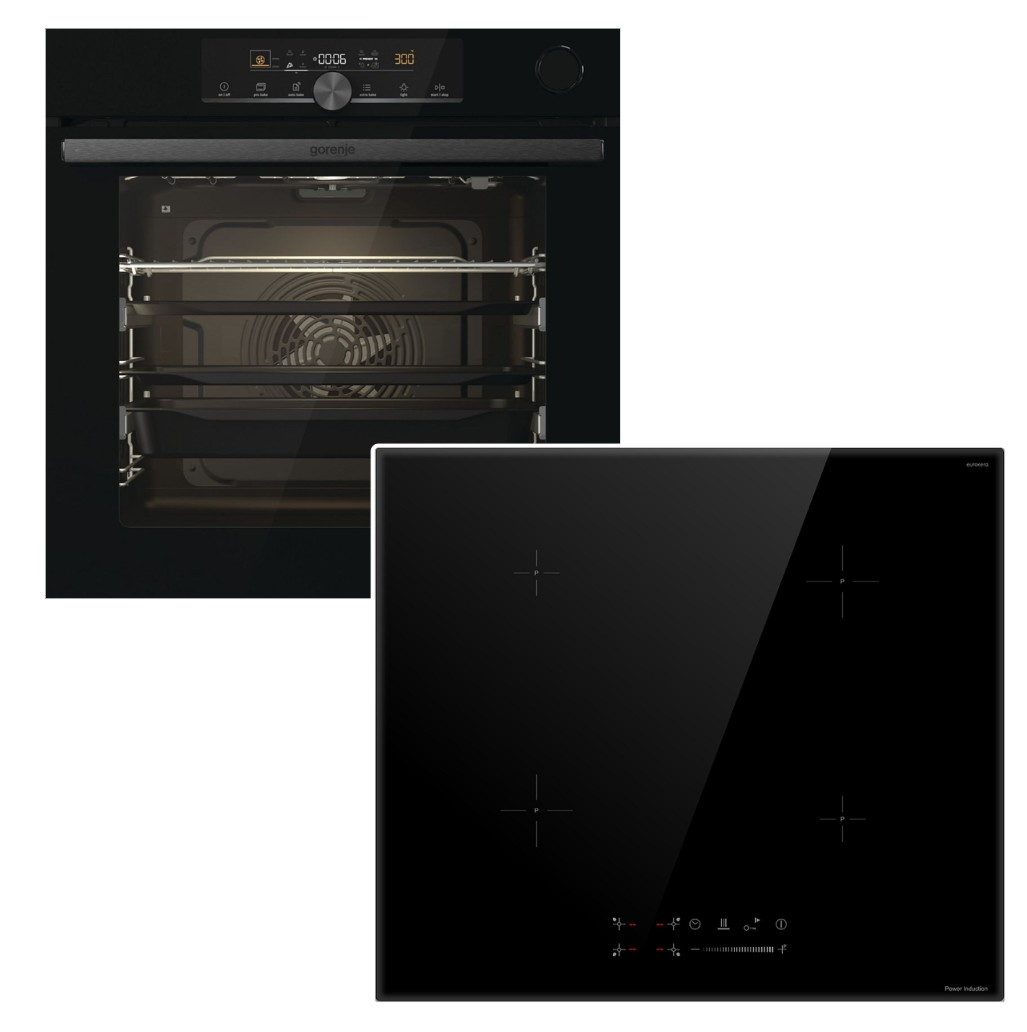 GORENJE Backofen-Set Einbauherd SteamAssist AirFry+keenberk Induktionskochfeld Boost Slider, mit 2-fach Teilauszug, Aqua Clean