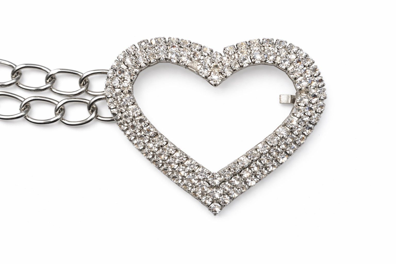 Der Trachtler Kettengürtel Damen Silber Trachtengürtel im Charivari-Style mit Strass