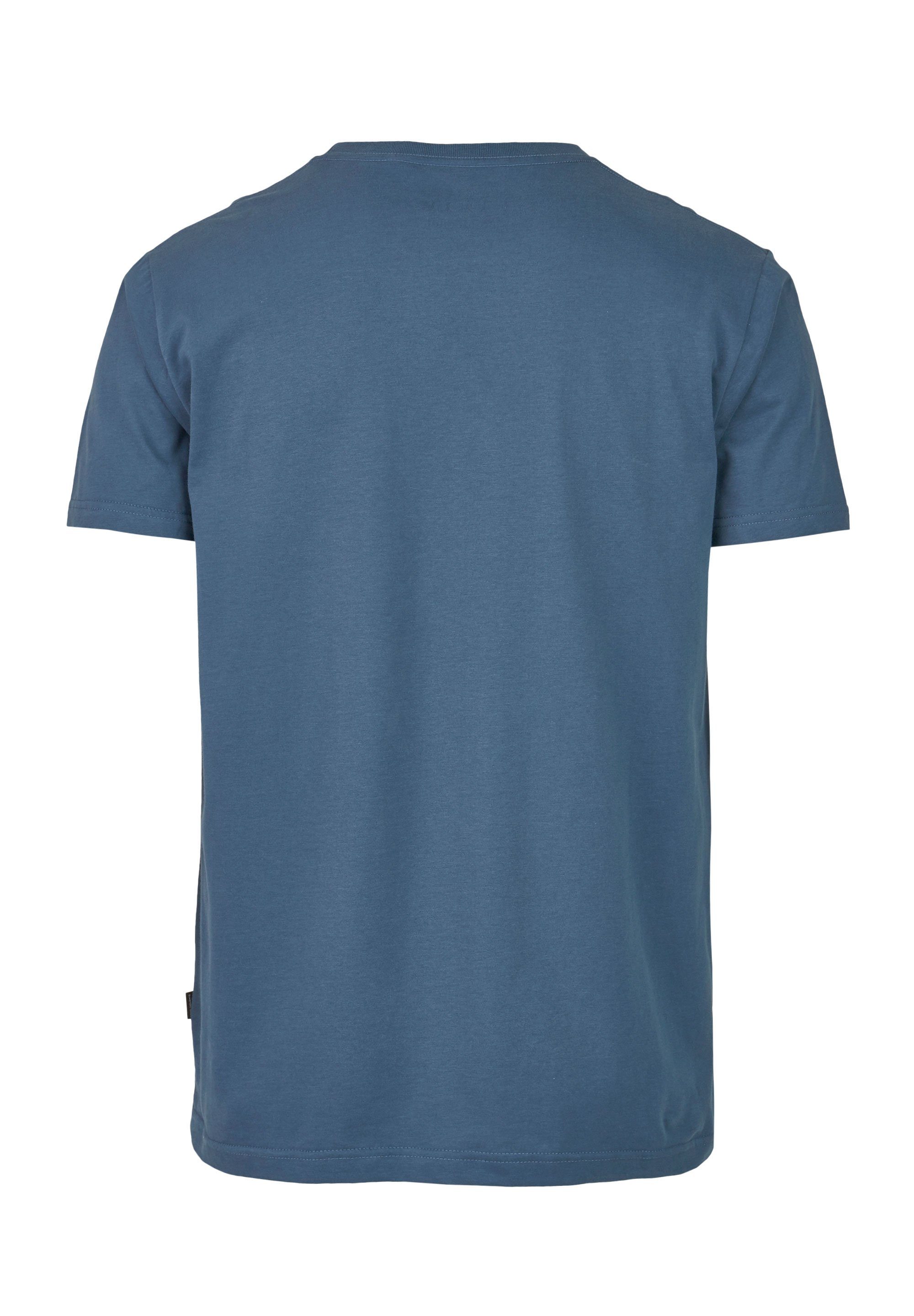 Cleptomanicx T-Shirt Ligull blau-blau mit (1-tlg) kleiner Logo-Stickerei Regular