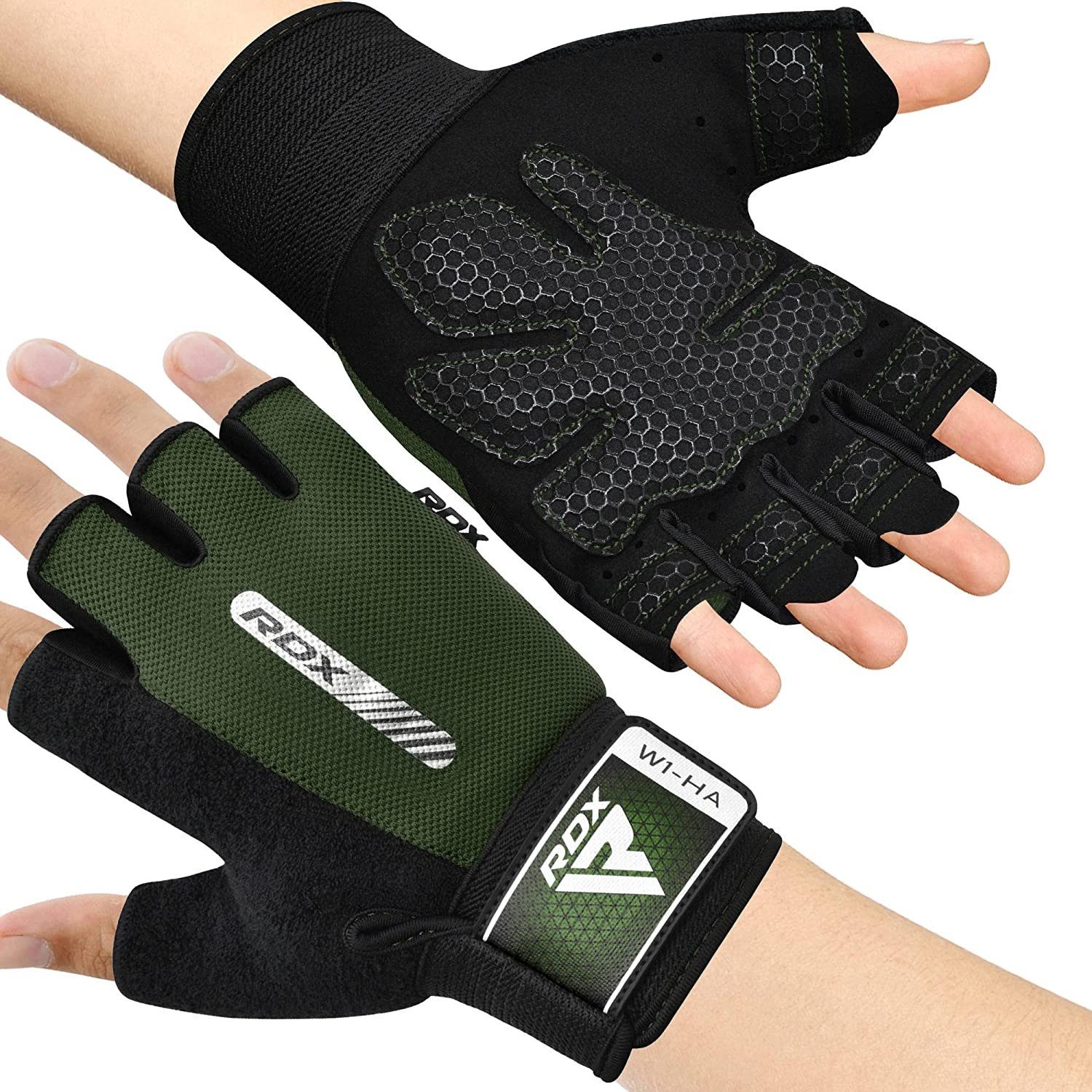 RDX Trainingshandschuhe RDX Fitness Handschuhe Workout GREEN Anti-Rutsch Handschuhe Männer Frauen