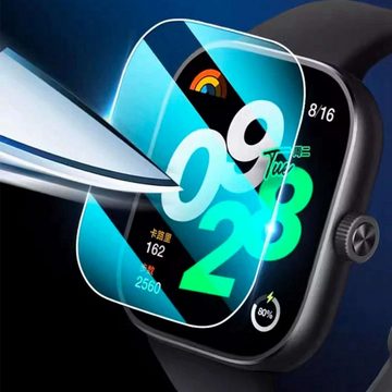 Wigento Smartwatch-Hülle Für Xiaomi Redmi Watch 4 2.5D 0,26mm H9 Hart Glas Schutz Transparent
