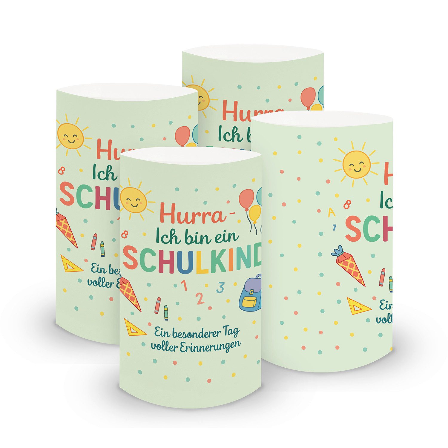 itenga Windlicht itenga 6x Windlicht Hurra Ich bin ein Schulkind