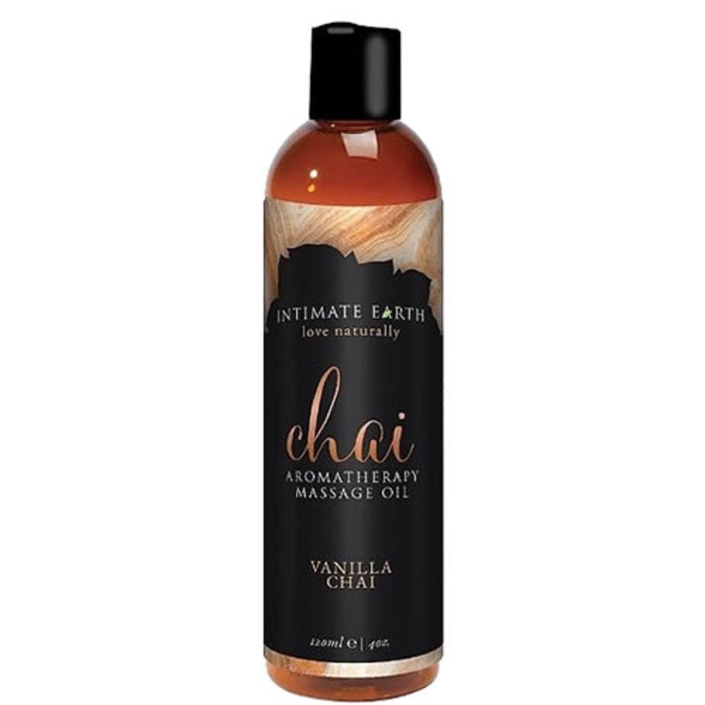 Intimate Earth Massageöl Chai (Vanilla Chai) Flasche mit 120ml, 1-tlg., natürliches Aromatherapie und Massage-Öl