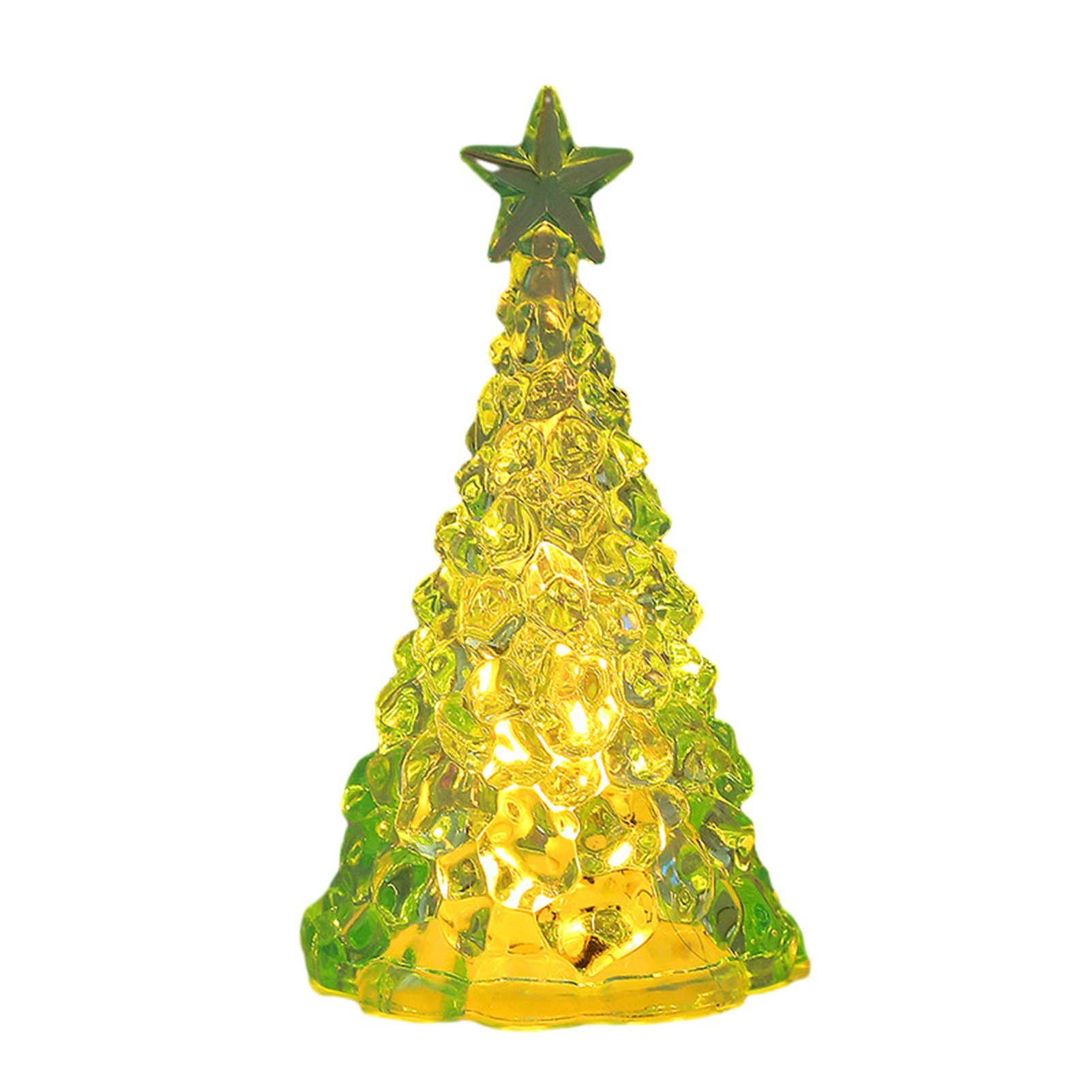 Geschenk Nachtlicht Nachtlicht Ornament Kerzenlicht, Heiligabend Gelb Desktop Rutaqian Nachtlicht LED Weihnachtsdekorationen Kristall LED Weihnachtsbaum Stück 4