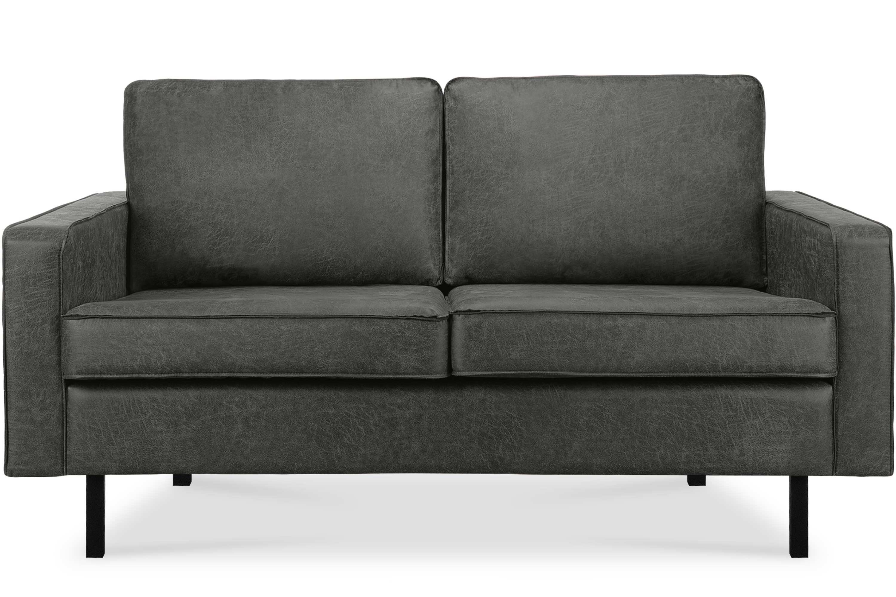 Konsimo 2-Sitzer INVIA Zweisitzer-Sofa, Grundschicht: Echtleder, in Vintageoptik, Hergestellt in EU | Einzelsofas