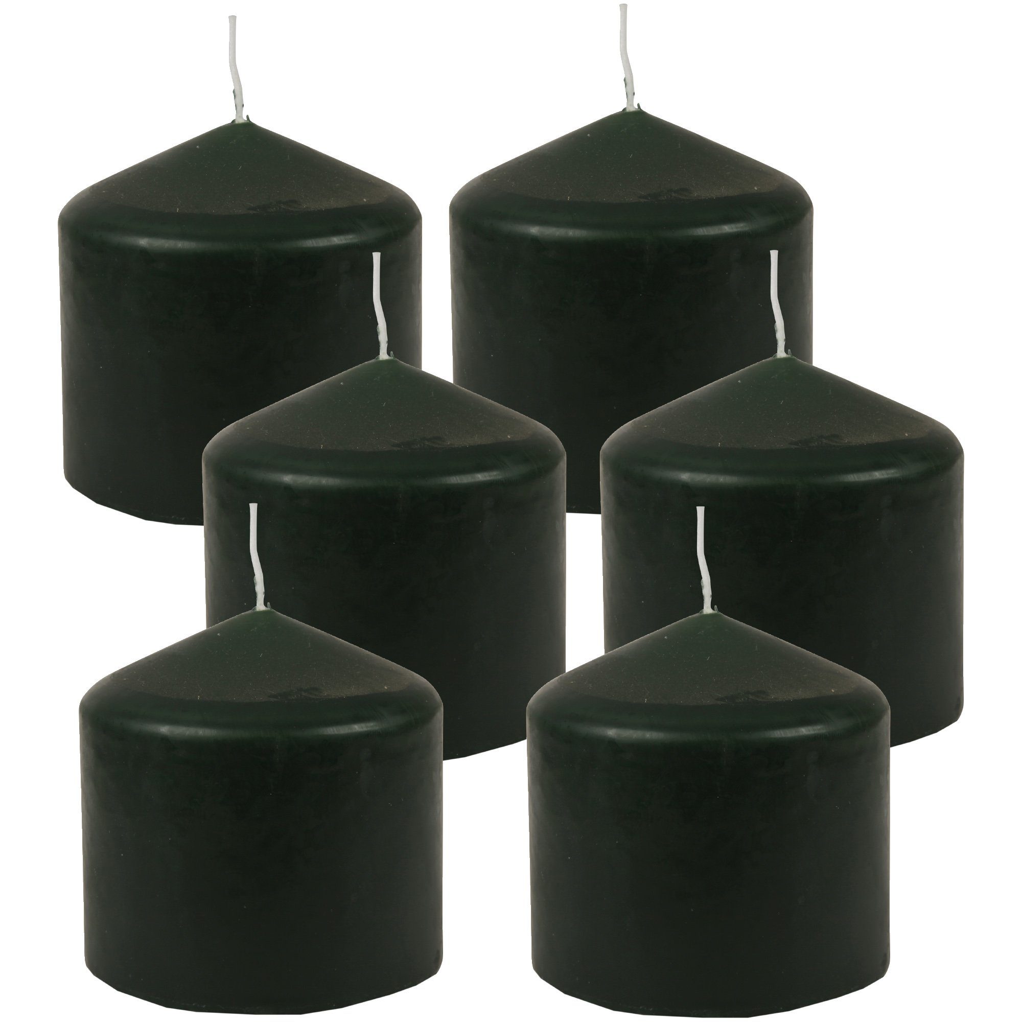 HS Candle Stumpenkerze Blockkerze (6-tlg), Wachskerzen Ø8cm x 8cm - Kerze in vielen Farben