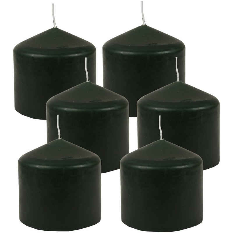 HS Candle Stumpenkerze Blockkerze (6-tlg), Wachskerzen Ø8cm x 8cm - Kerze in vielen Farben