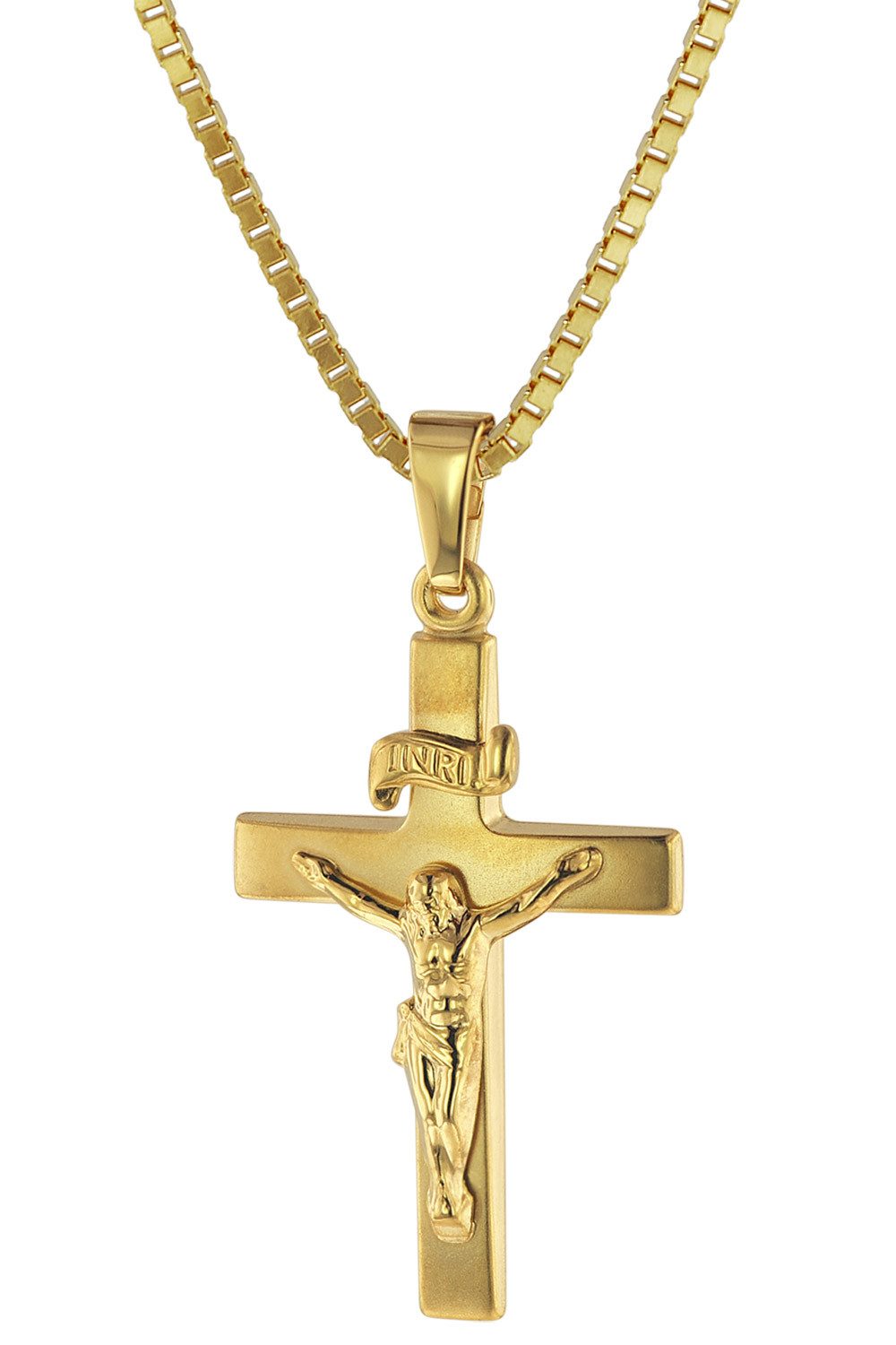 trendor Kette mit Anhänger Kruzifix 24 mm Gold 333 (8 Karat) mit Goldplatti günstig online kaufen