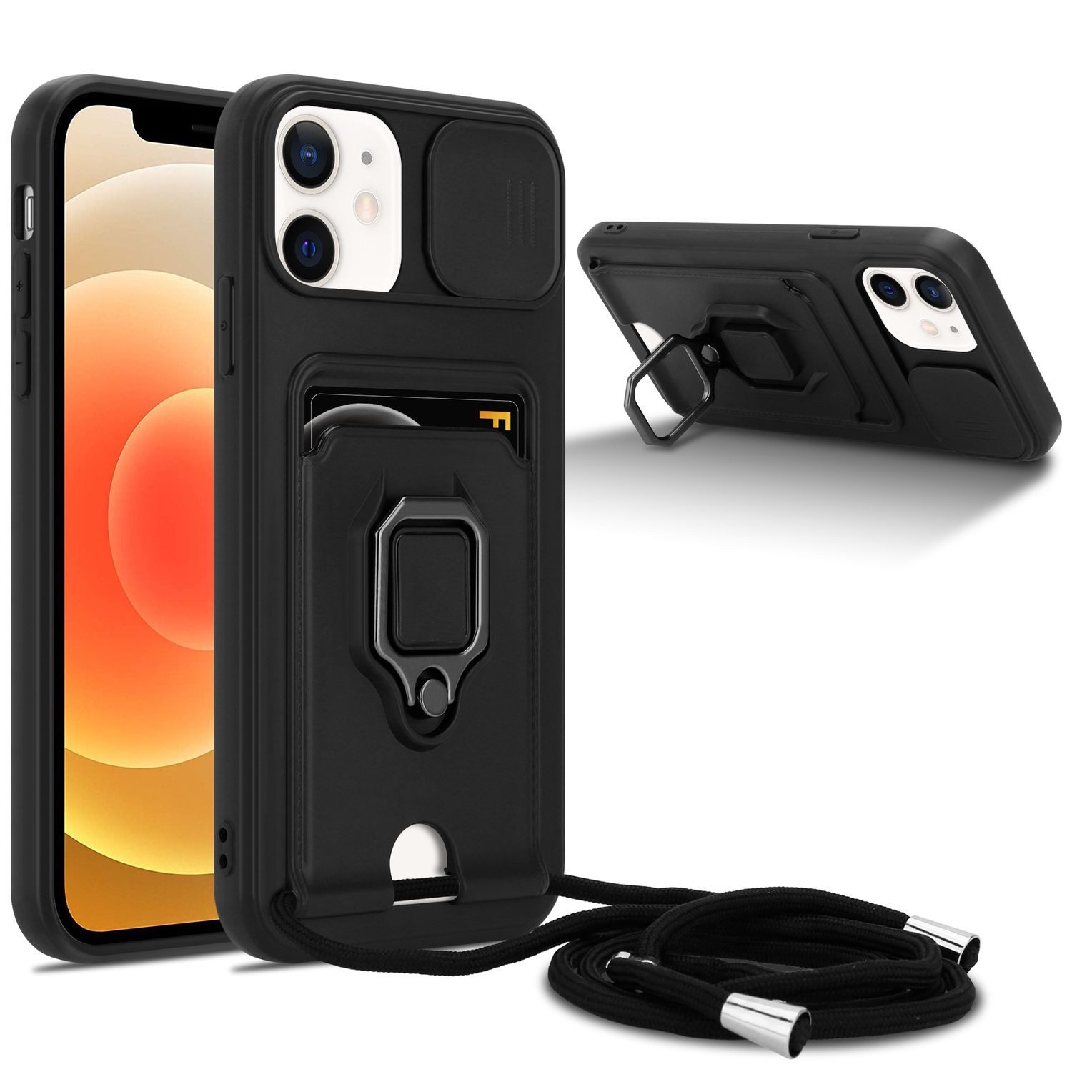 Cadorabo Handykette für Apple iPhone 12 Apple iPhone 12, Handykette mit Standfunktion Schutzhülle