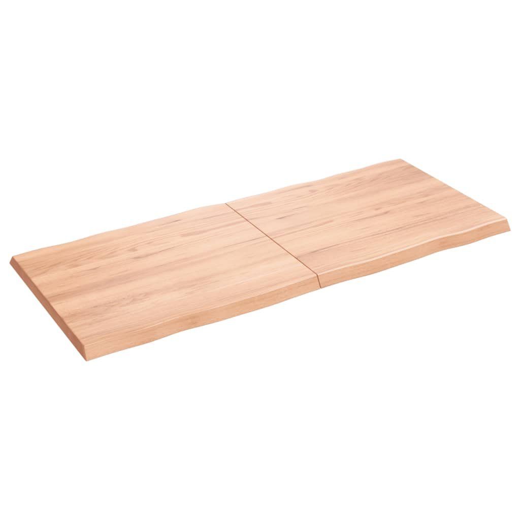 furnicato Tischplatte 140x60x(2-4) (1 cm St) Behandelt Baumkante Massivholz