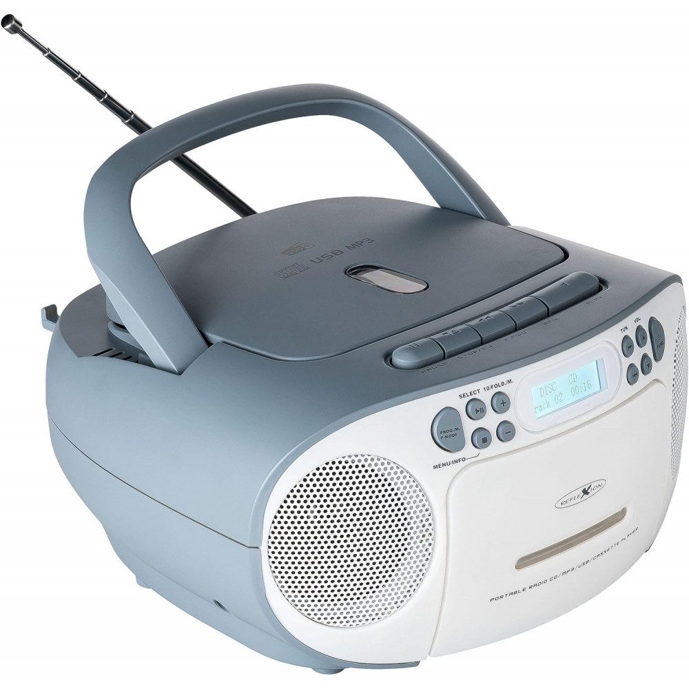 Reflexion RCR2260DAB - CD/MP3 Radio - weiss/blau CD-Radiorecorder (Digitalradio (DAB), CD-Player)