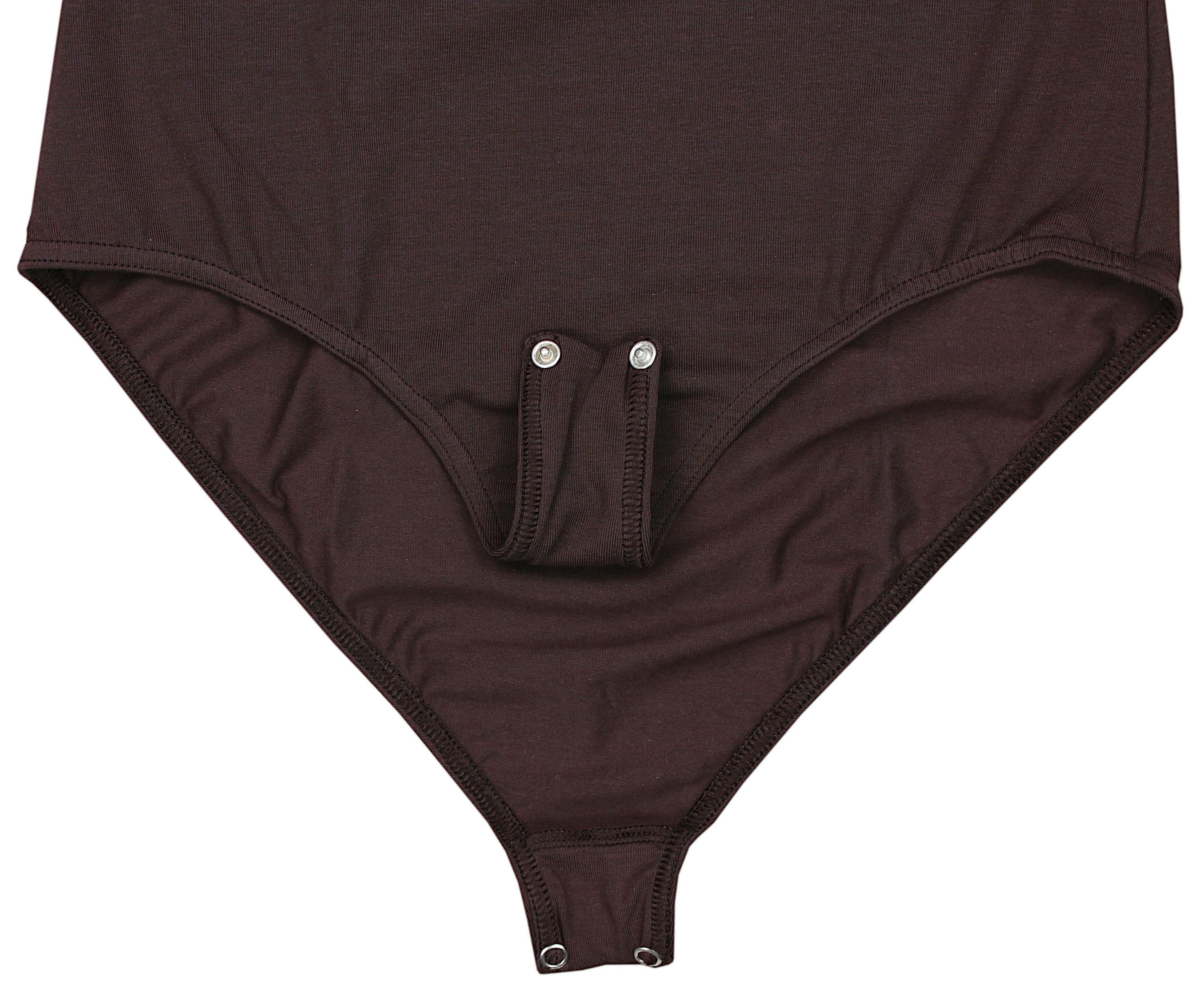 Alkato Kurzarmbody Kurzarm Bodysuit mit Rundhalsausschnitt