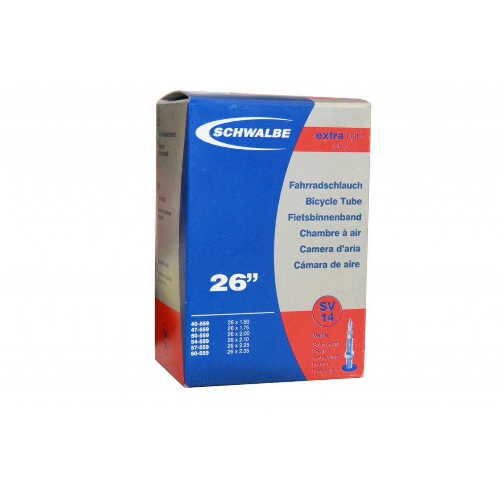 Fahrradschlauch Schlauch 40/54-559 SV 14A XXLIGHT für 26-Zoll, 40 mm Ventil.