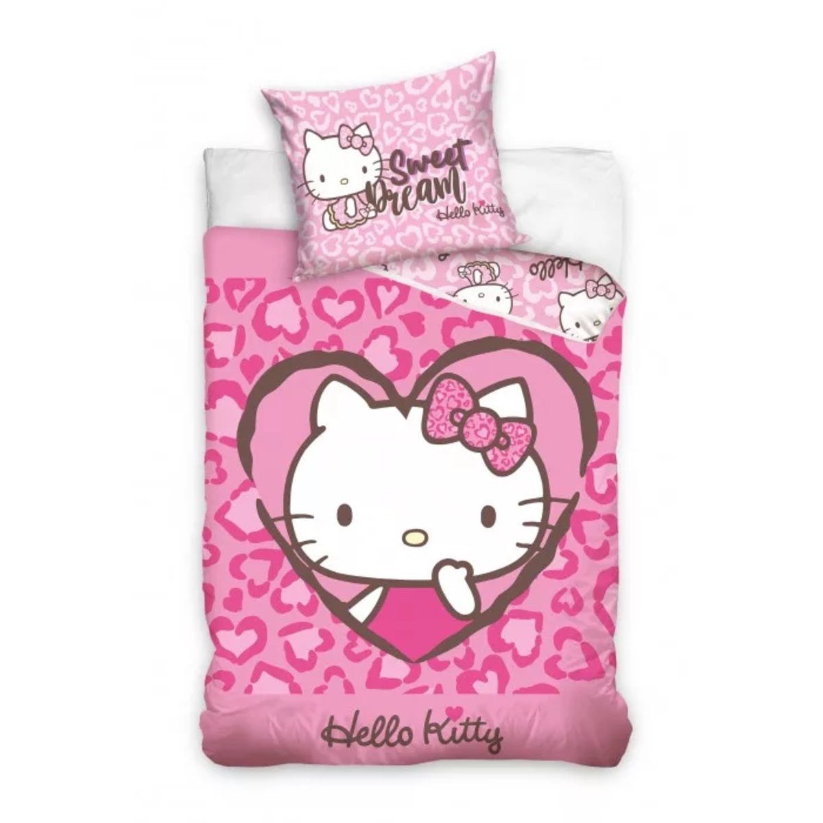 Hello Kitty Kinderbettwäsche Hello Kitty Sweet Dreams Bettwäscheset aus 100 % Baumwolle, 140 x 200