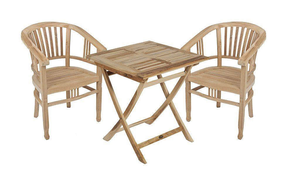 Gravidus Gartenmöbelset »3-teilige Sitzgruppe Tischgruppe Garten Armsessel  Klapptisch Holz Teak«, (3-tlg) online kaufen | OTTO