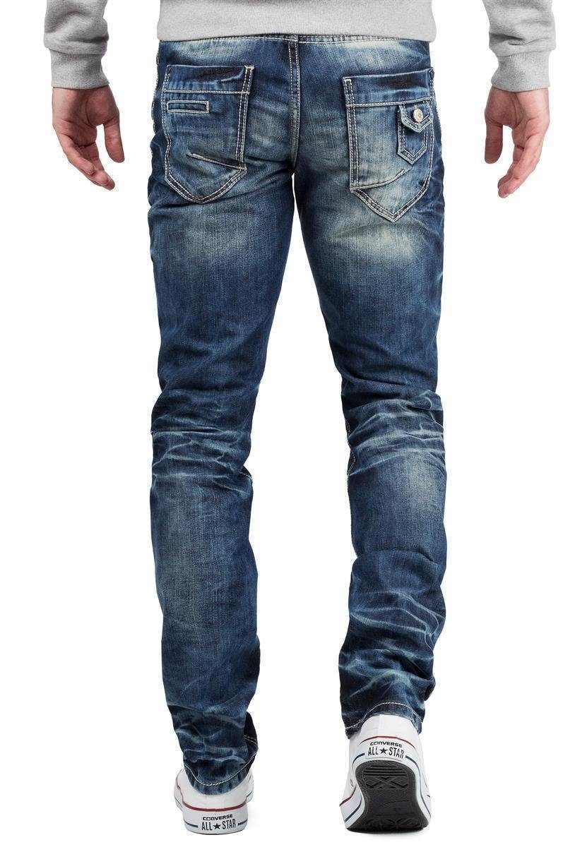 Cipo & Baxx Regular-fit-Jeans Look BA-CD328 Hose im Waschung auffälliger mit Herren Casual