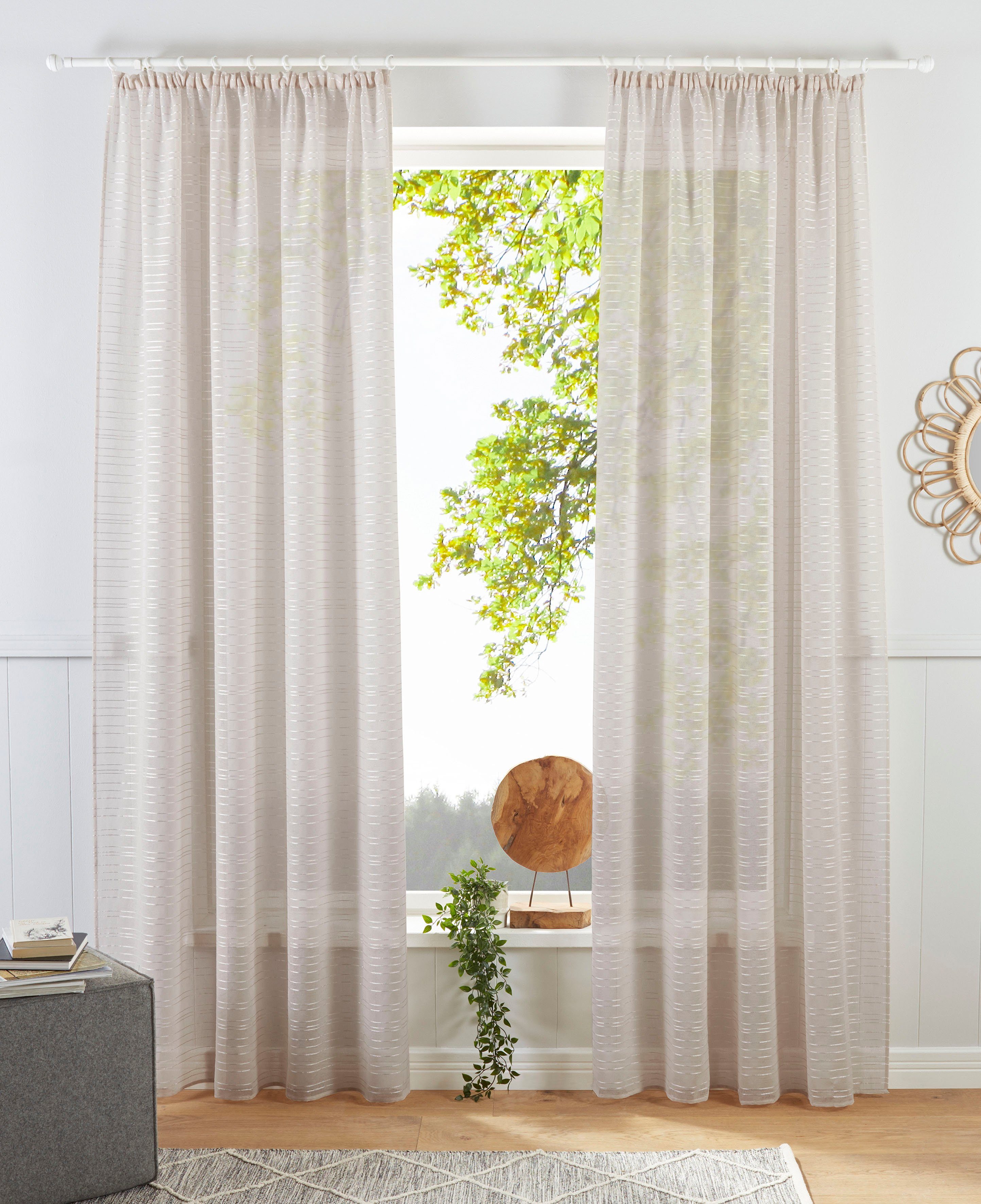 Bruno Banani Gardine Linus, Kräuselband (1 günstig online kaufen