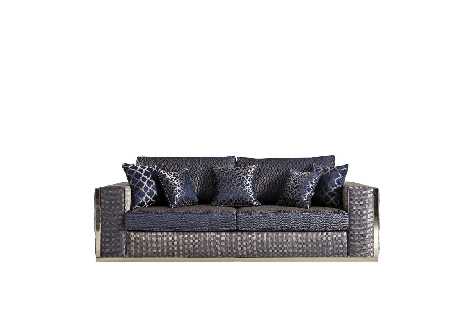 Moderne Europe Design Stil JVmoebel Sofas, Sofa Möbel in Sofa Wohnzimmer Sitzer Made 3 Blau