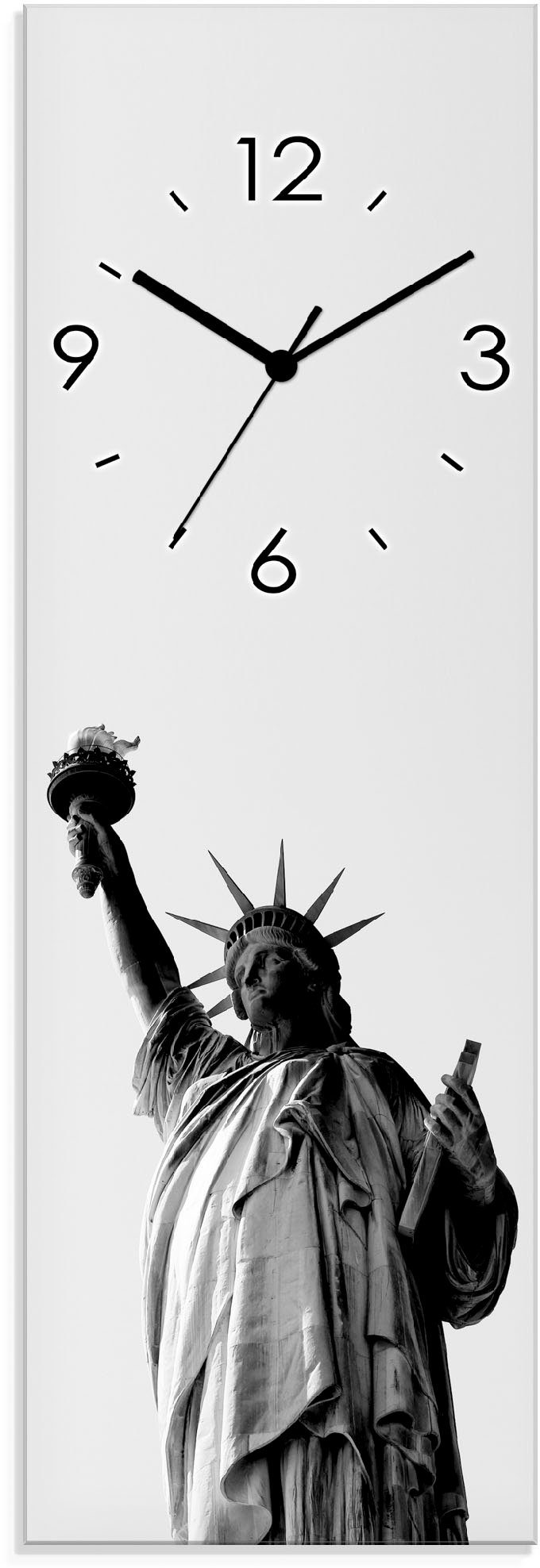 Artland Wanduhr Freiheitsstatue - New York (wahlweise mit Quarz- oder Funkuhrwerk, lautlos ohne Tickgeräusche)