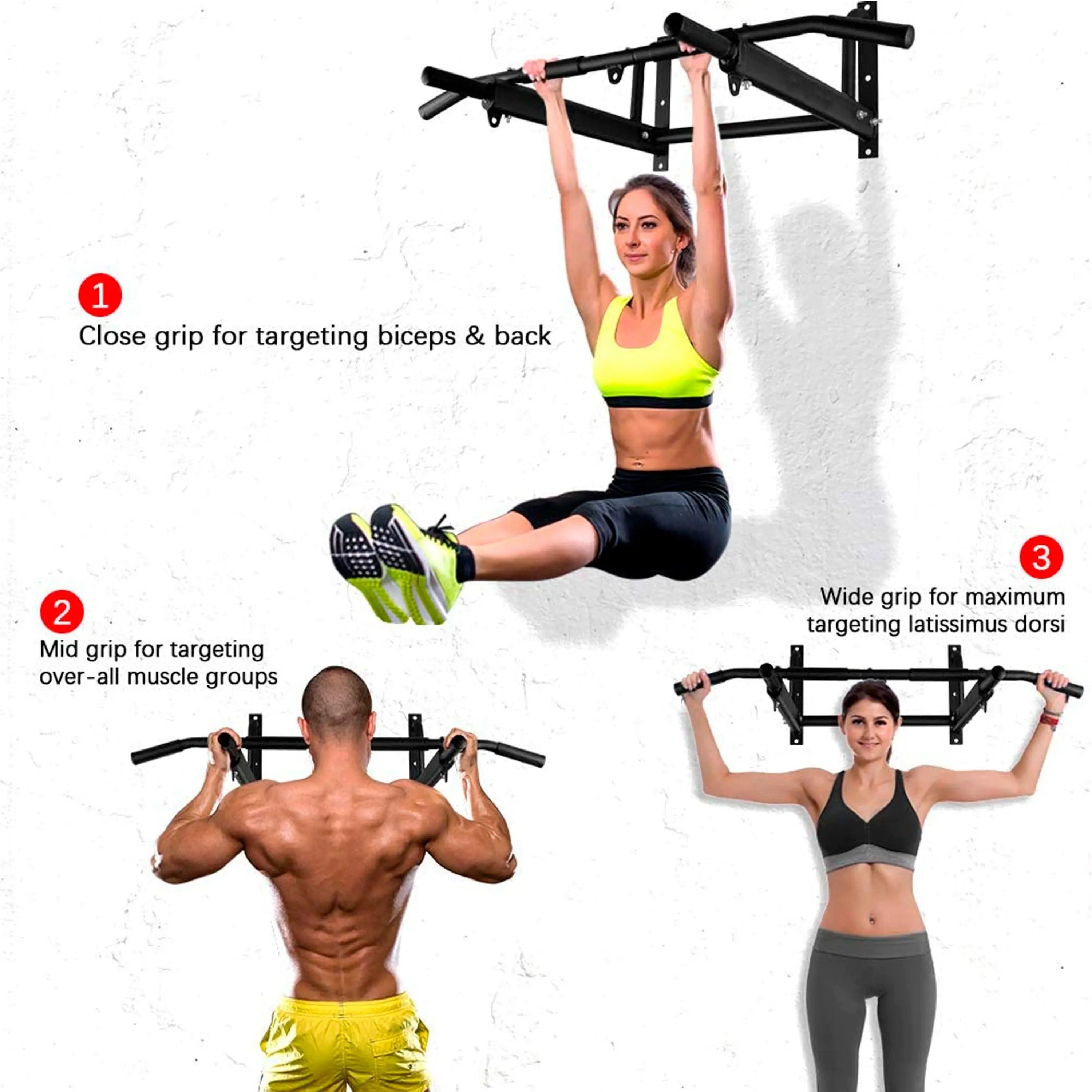 Sport-Knight® Klimmzugstange Klimmzugstange Wandmontage, multifunktional mit Befestigungsanker (Inklusive Montagematerial (Schrauben & Dübel)