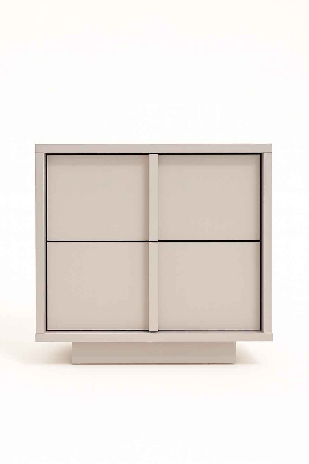 Masseno Nachttisch PIANO 45 cm Nachtschrank mit 2 Schubladen Kaschmir