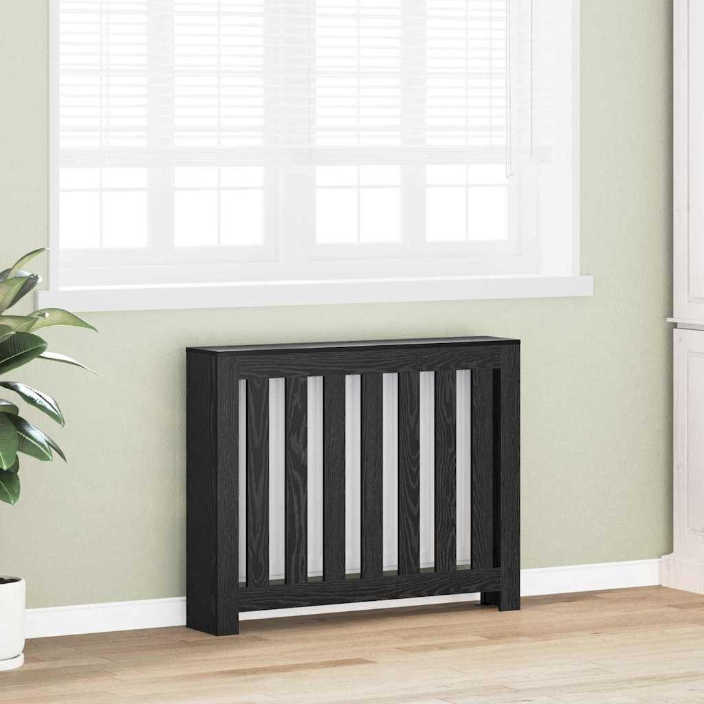 vidaXL Heizkörper Heizkörperabdeckung Schwarz Eichen-Optik 104 x 20 x 82 cm