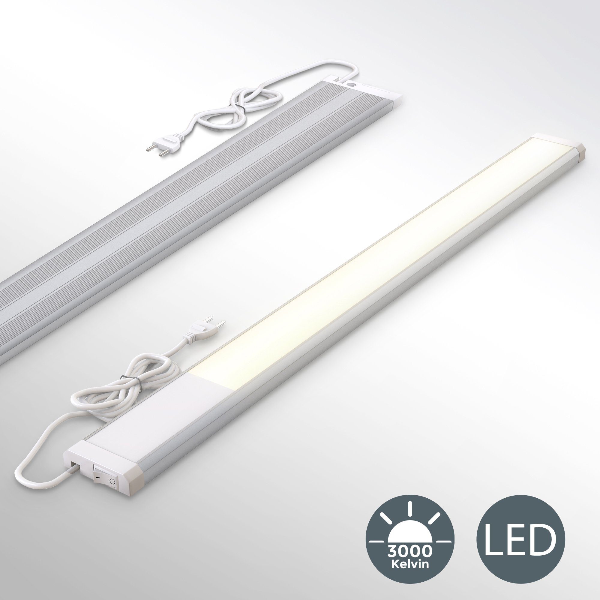 B.K.Licht LED Lichtleiste, LED fest integriert, Warmweiß, LED Unterbaulampe Lichtleiste Küchen-Lampe Beleuchtung inkl. 10W
