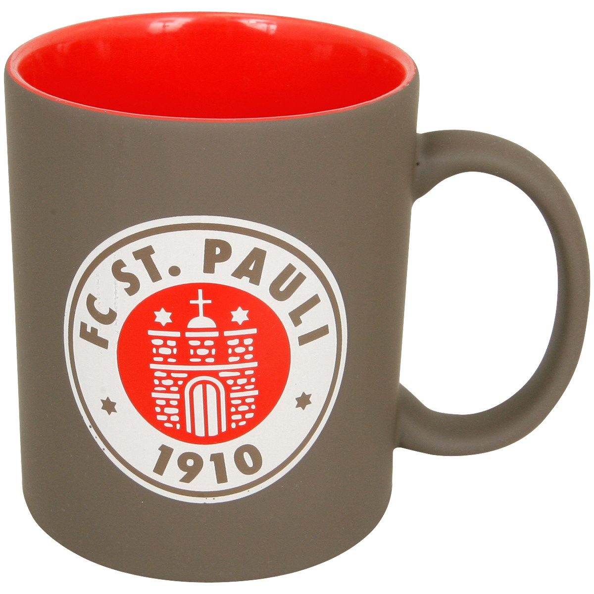 FC St. Pauli Tasse FC St. Pauli - Kaffeebecher Logo - braun-rot, Keramik