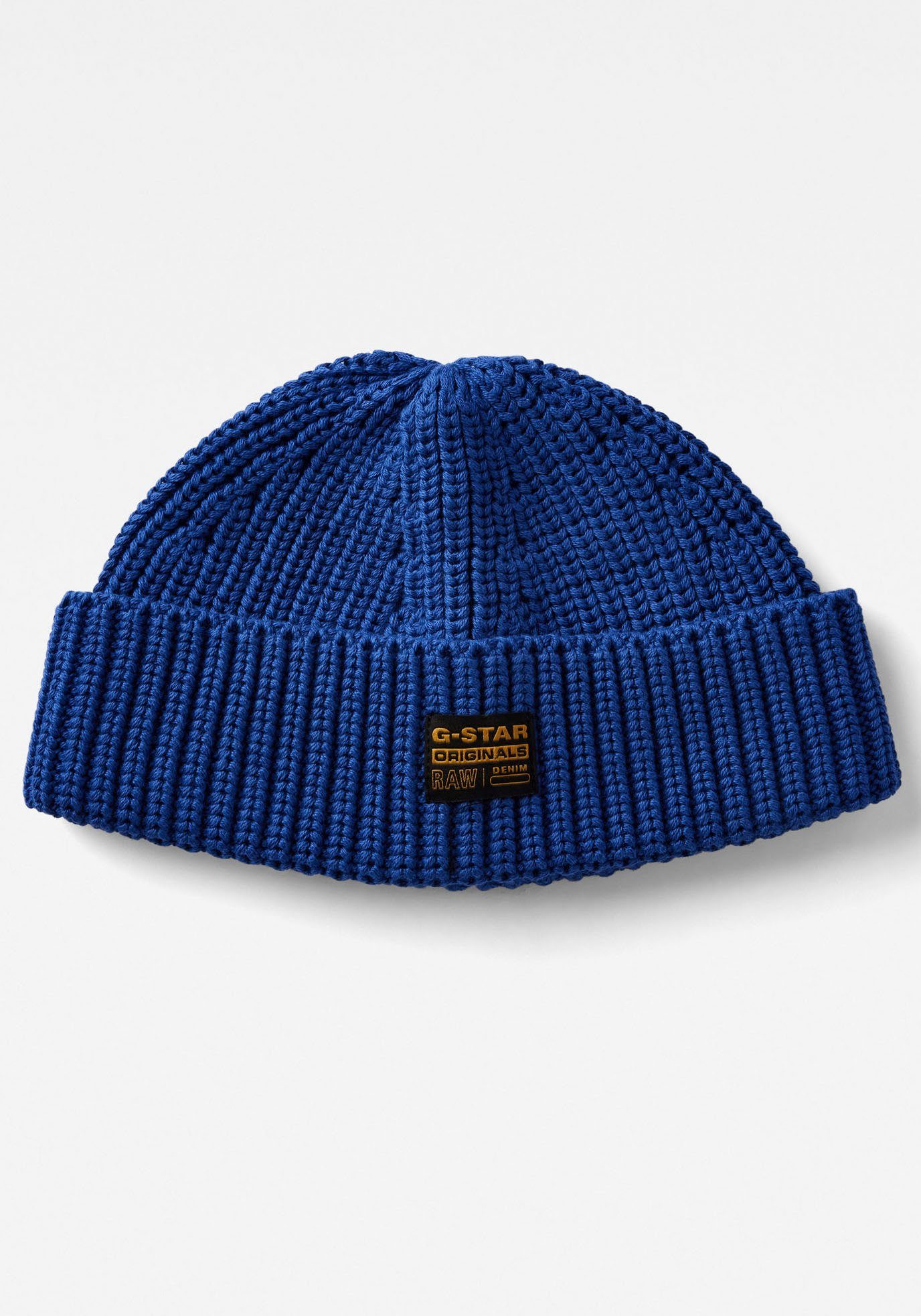 G-Star RAW Strickmütze Originals Fisherman Beanie mit Label