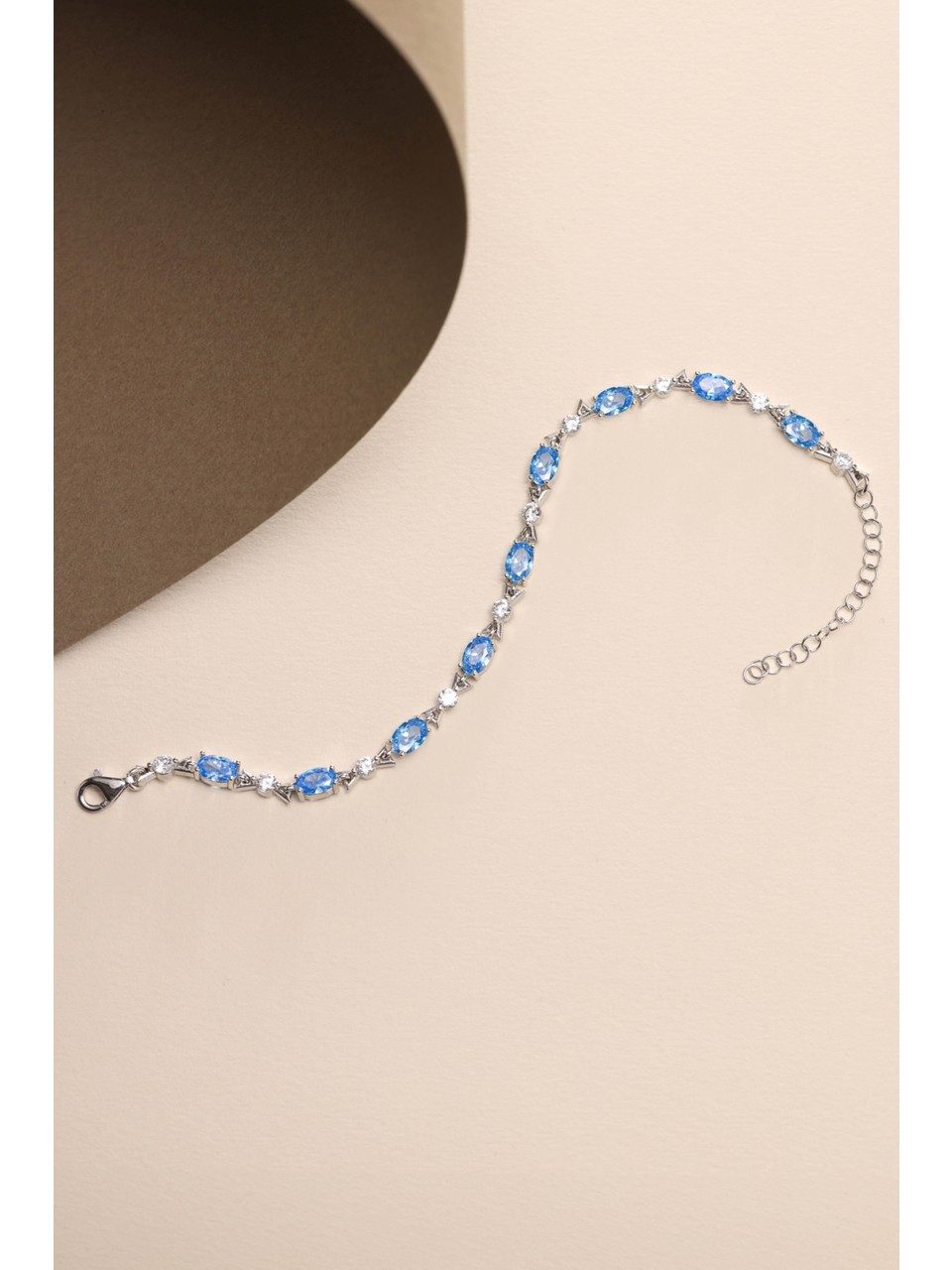 Nisan Ketten und Armband Set, 925 Silber Damenarmband mit ovalen Aquamarin- günstig online kaufen