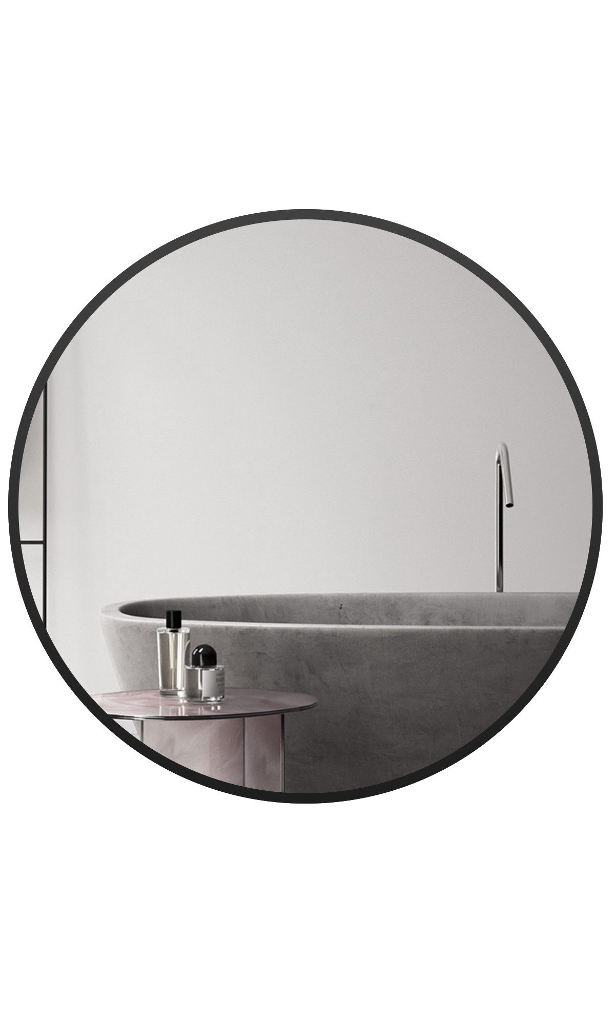 Boromal Wandspiegel Spiegel Flur 40cm breit Rund Schwarz Klein Rahmen Schlafzimmer Kommode, für Badezimmer Waschtisch Wohnzimmer Schlafzimmer Esszimmer Eingänge